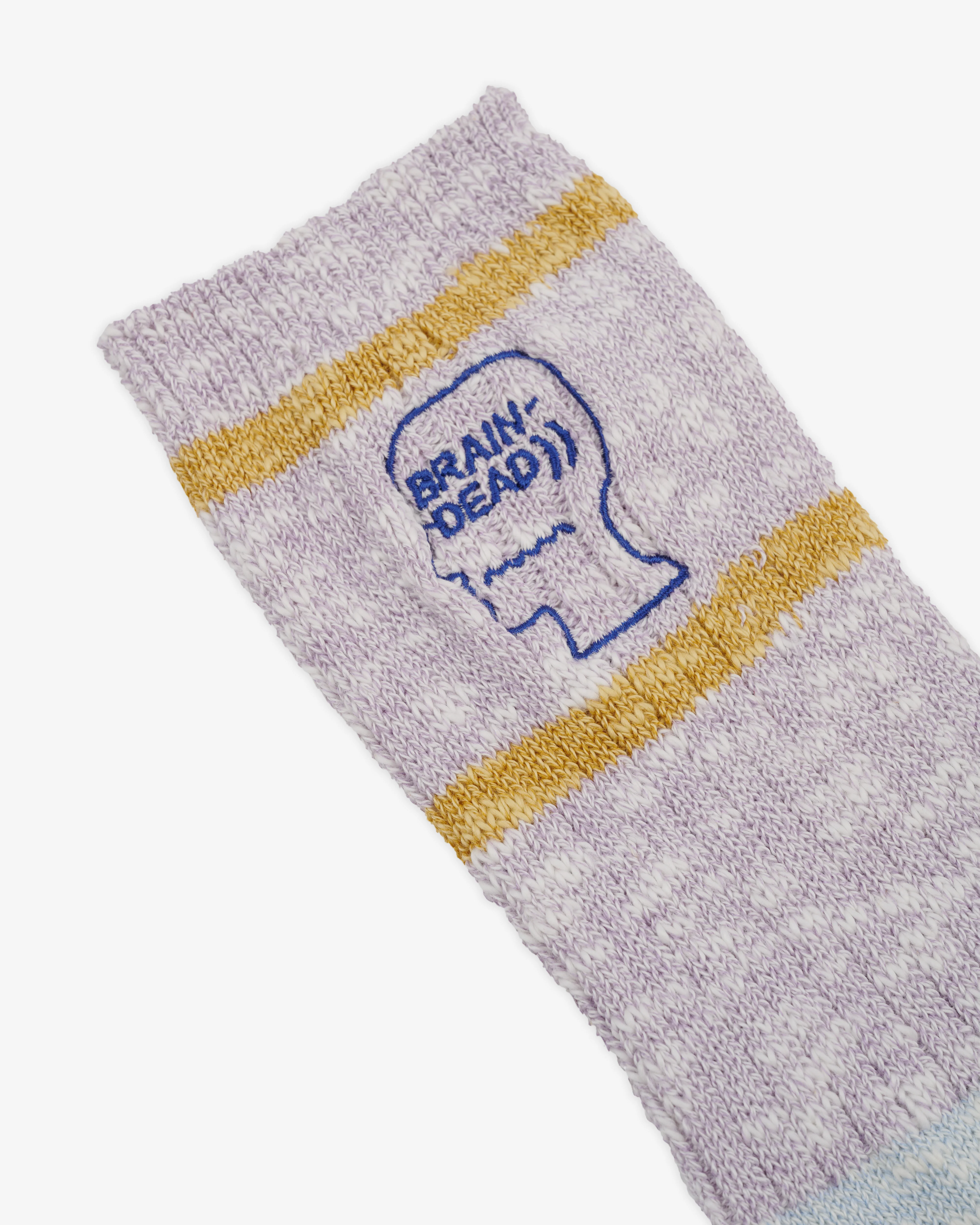 Brain Dead - Men's Slub 2 Stripes Crew Sock - (Light Blue) - Image 2