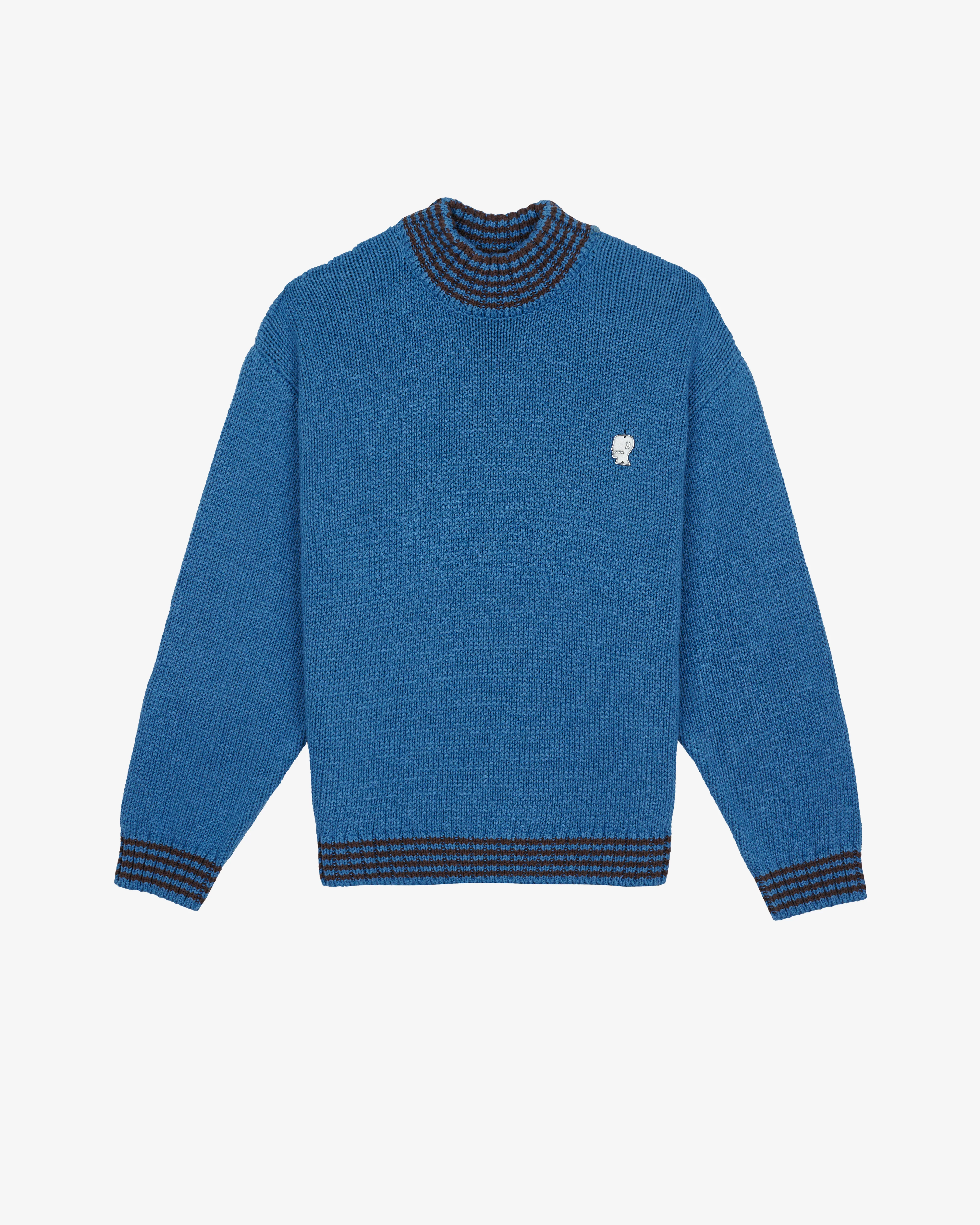 Brain Dead - Men's Turtle Neck Sweater -(Blue)