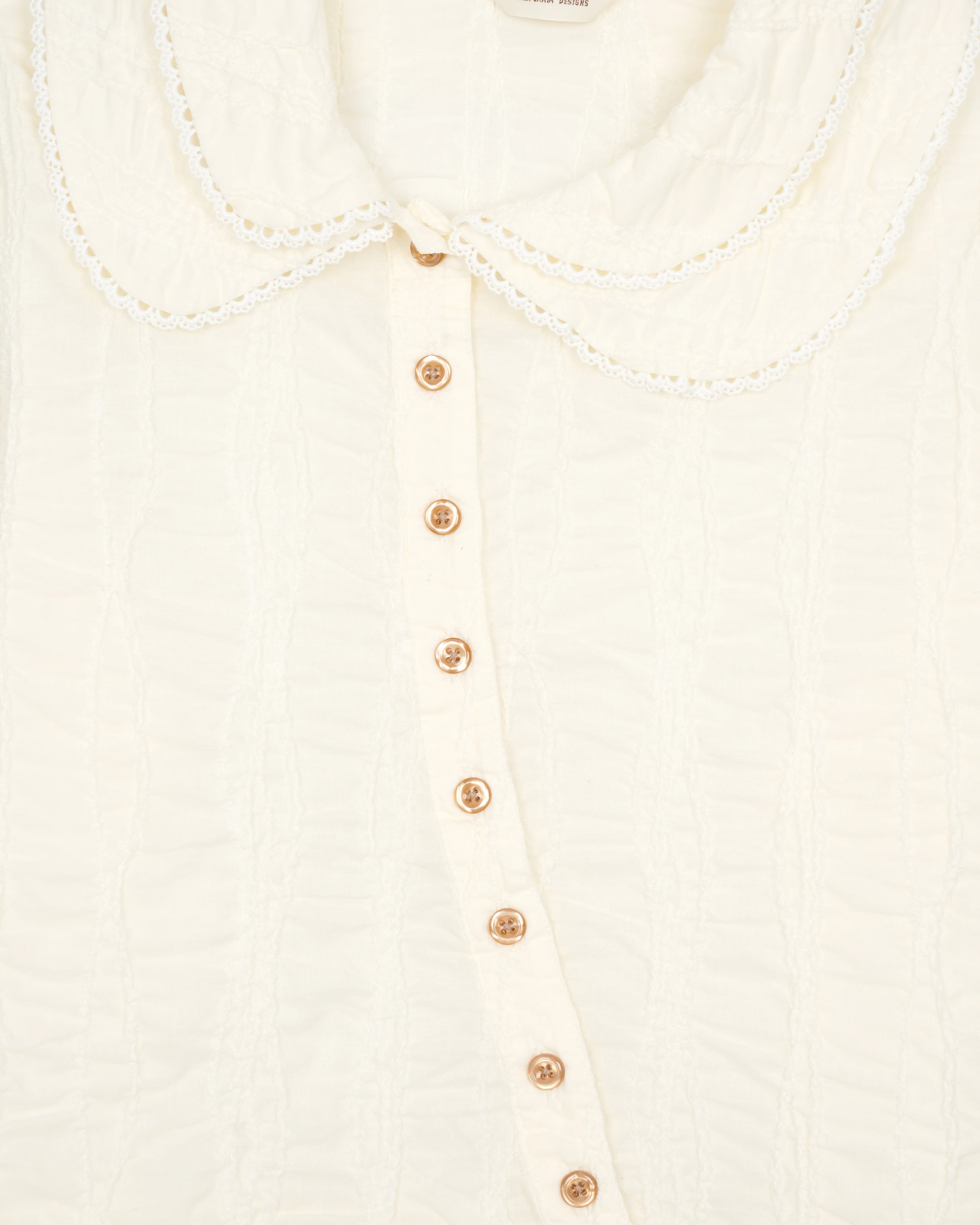 Brain Dead - Women's Twisted Seersucker Button Up Shirt - (Cream) - Image 3