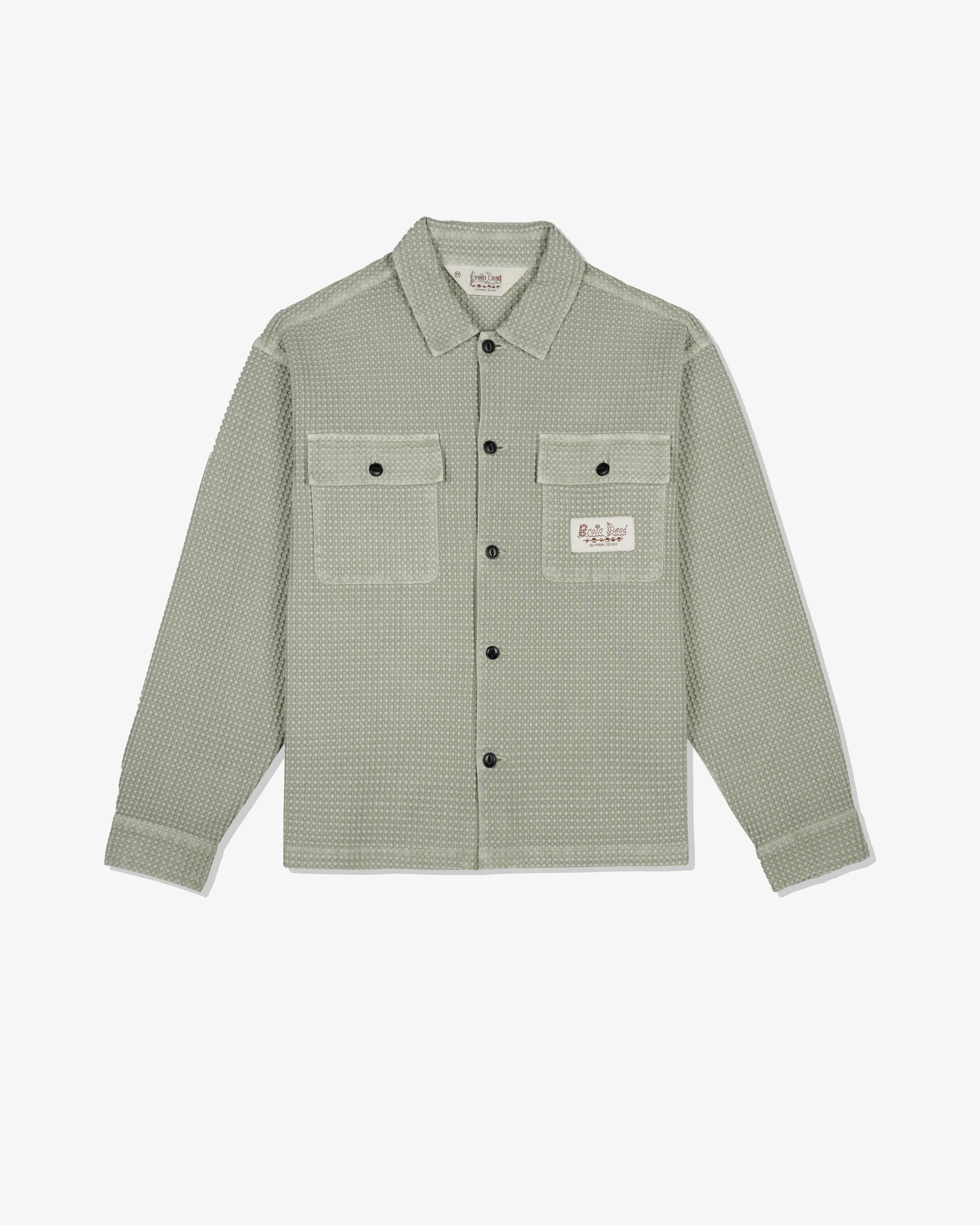 Brain Dead - Men's Waffle Button Front Shirt - (Stone)