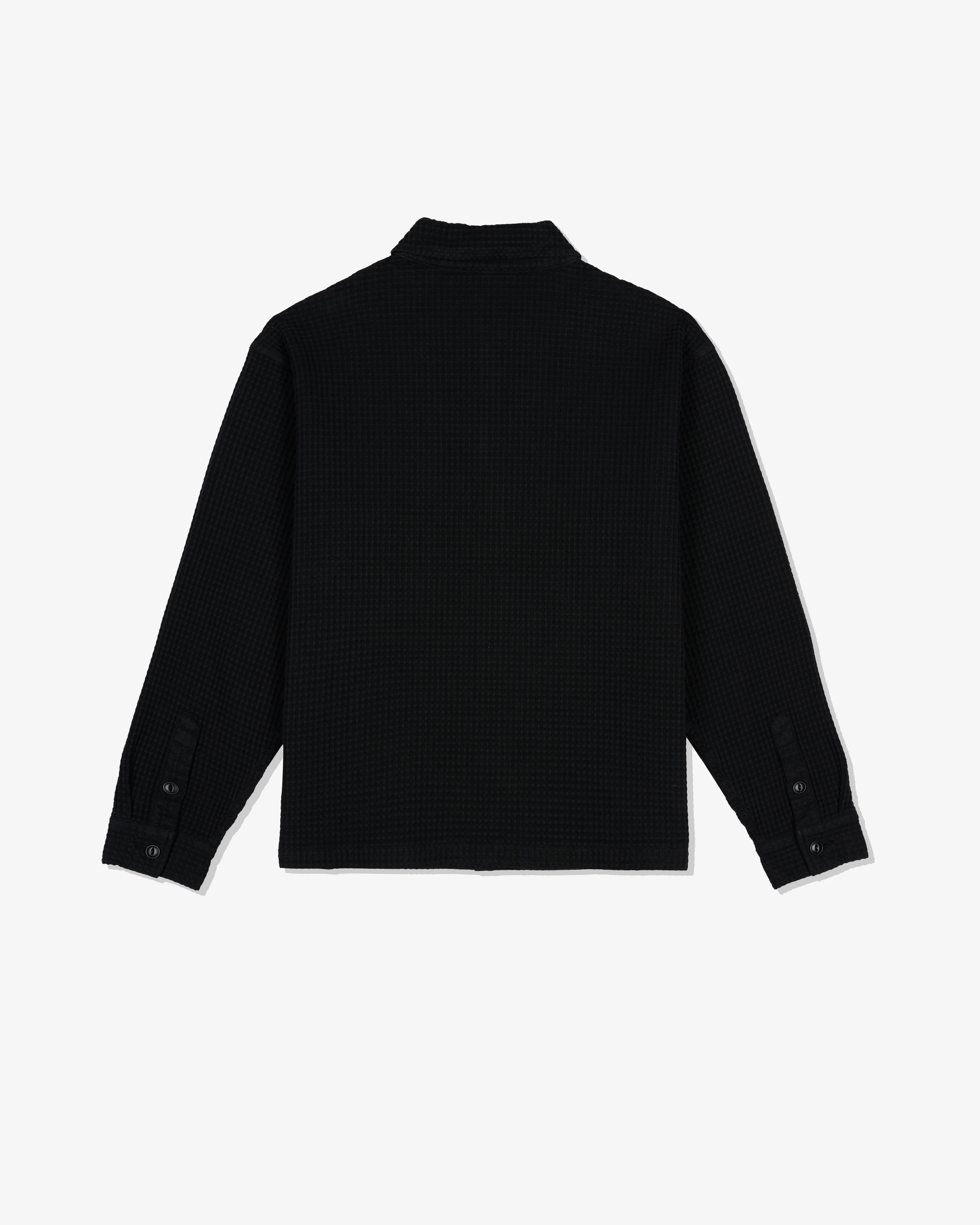 Brain Dead - Men's Waffle Button Front Shirt - (Washed Black) - Image 2