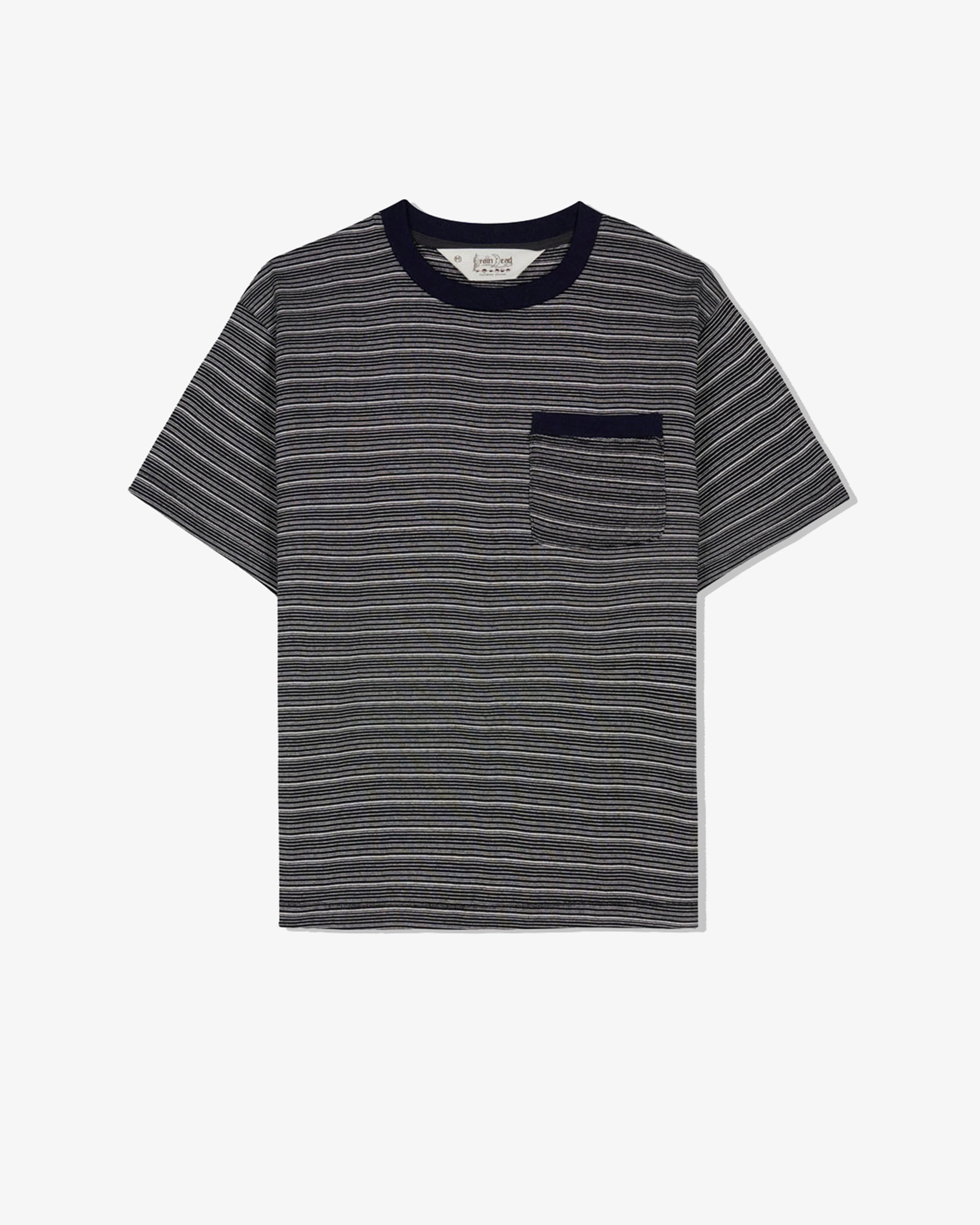 Brain Dead - Men's Zig Zag Stripe SS Mockneck T-Shirt - (Black)