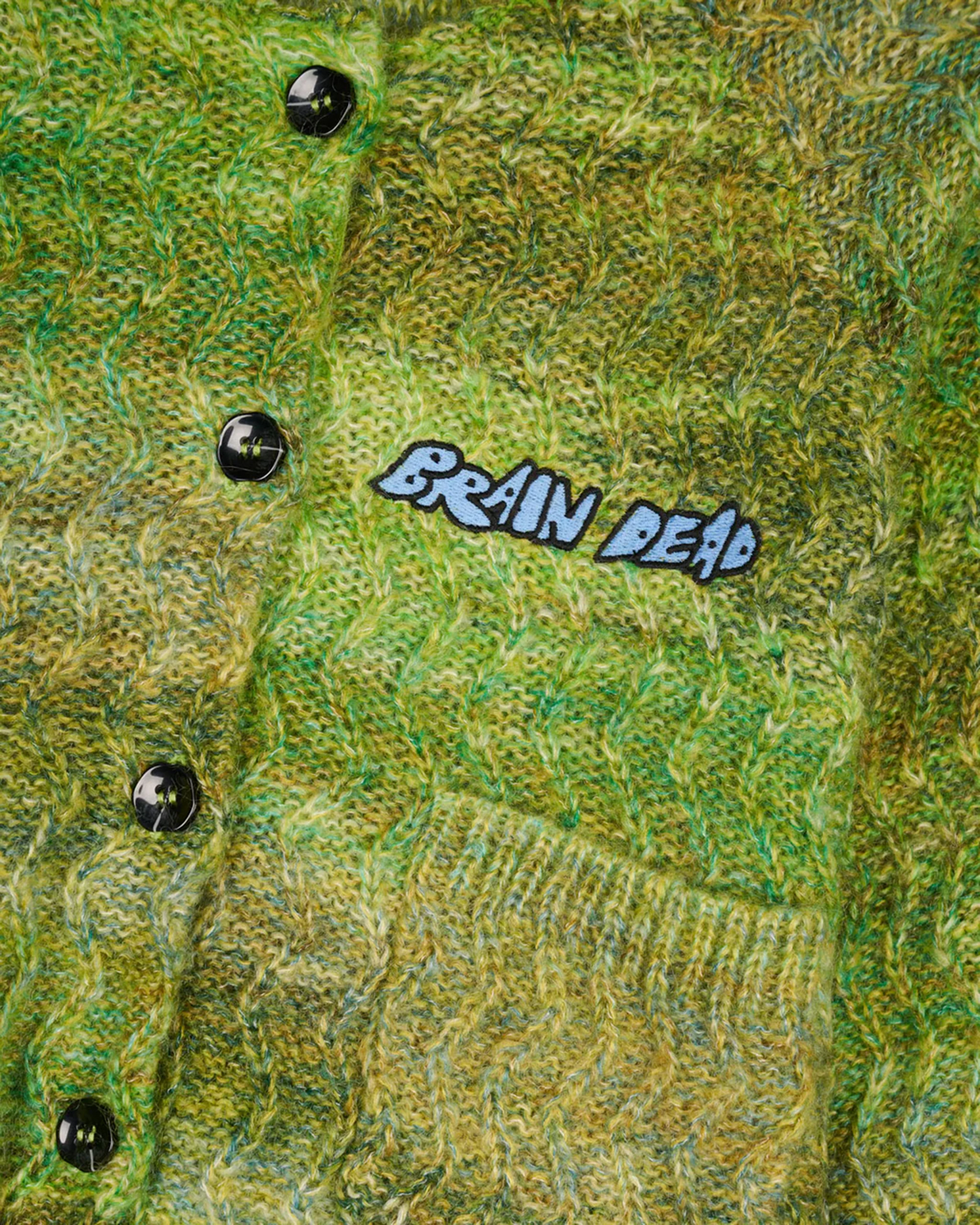 Brain Dead - Women's Isa Scalloped Cardigan - (Green/Multi) - Image 3