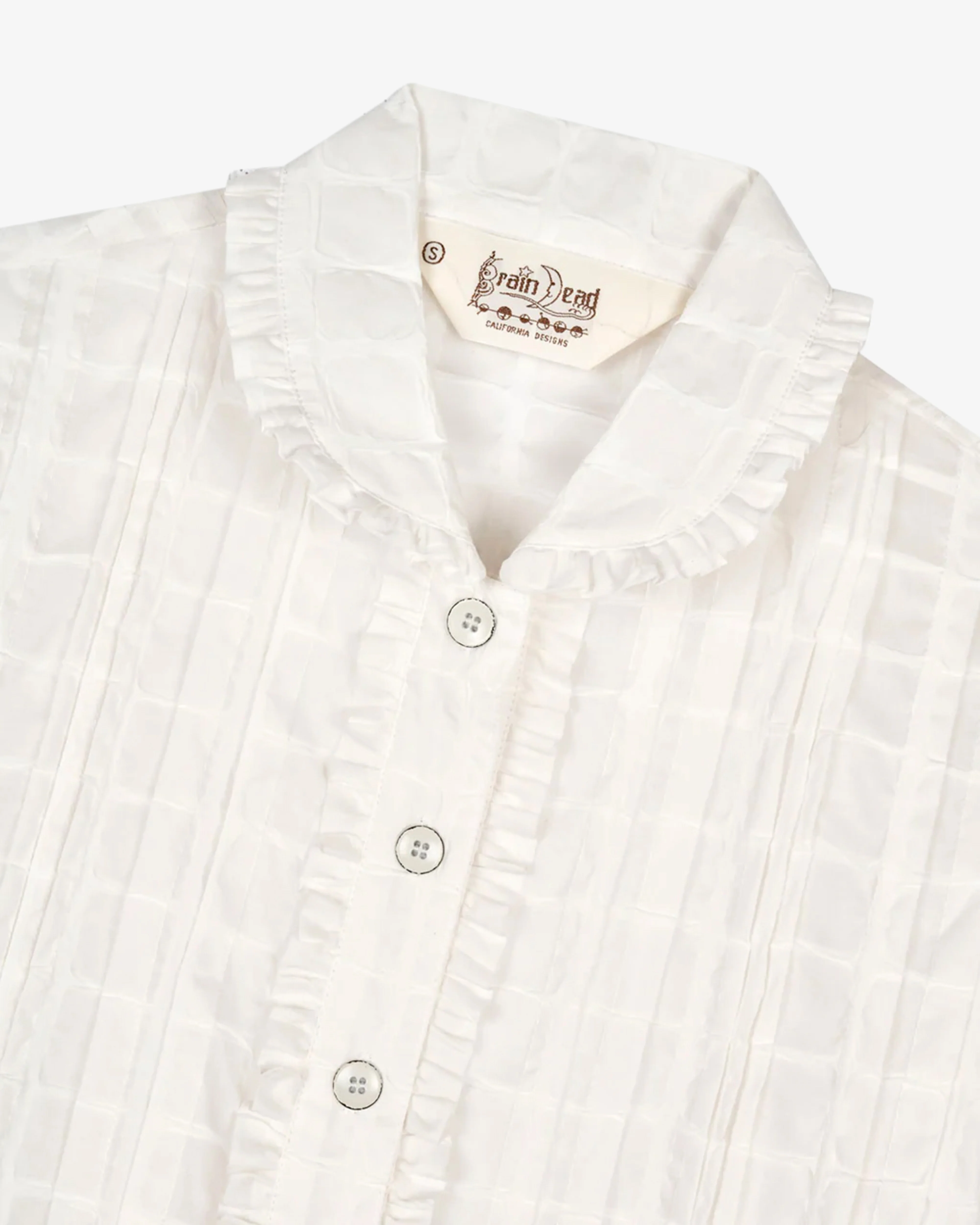 Brain Dead - Women's Mercado Square Button Up Shirt - (White) - Image 3