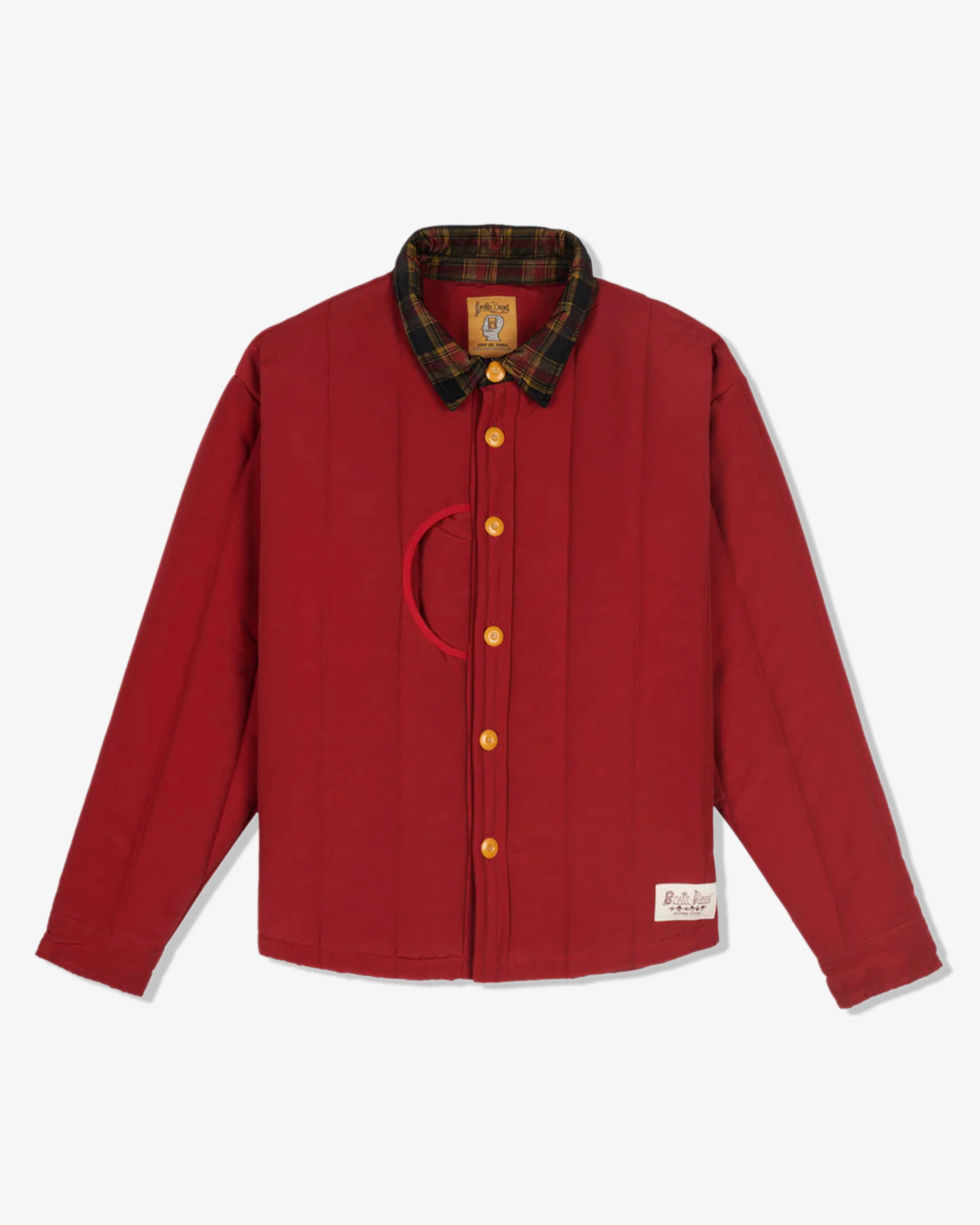 Brain Dead - Men's Puffer Button Up Shirt Jacket - (Red)