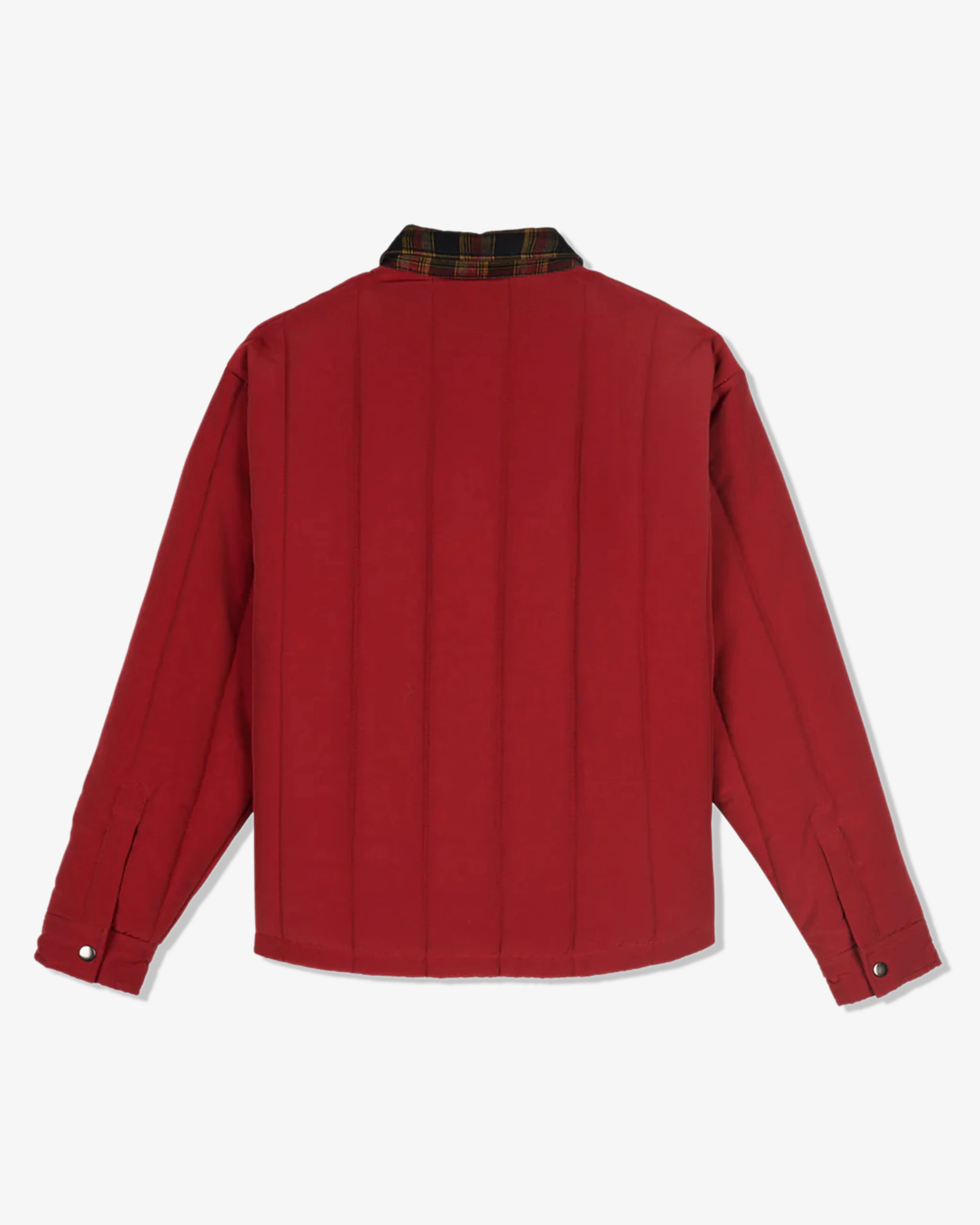Brain Dead - Men's Puffer Button Up Shirt Jacket - (Red) - Image 2