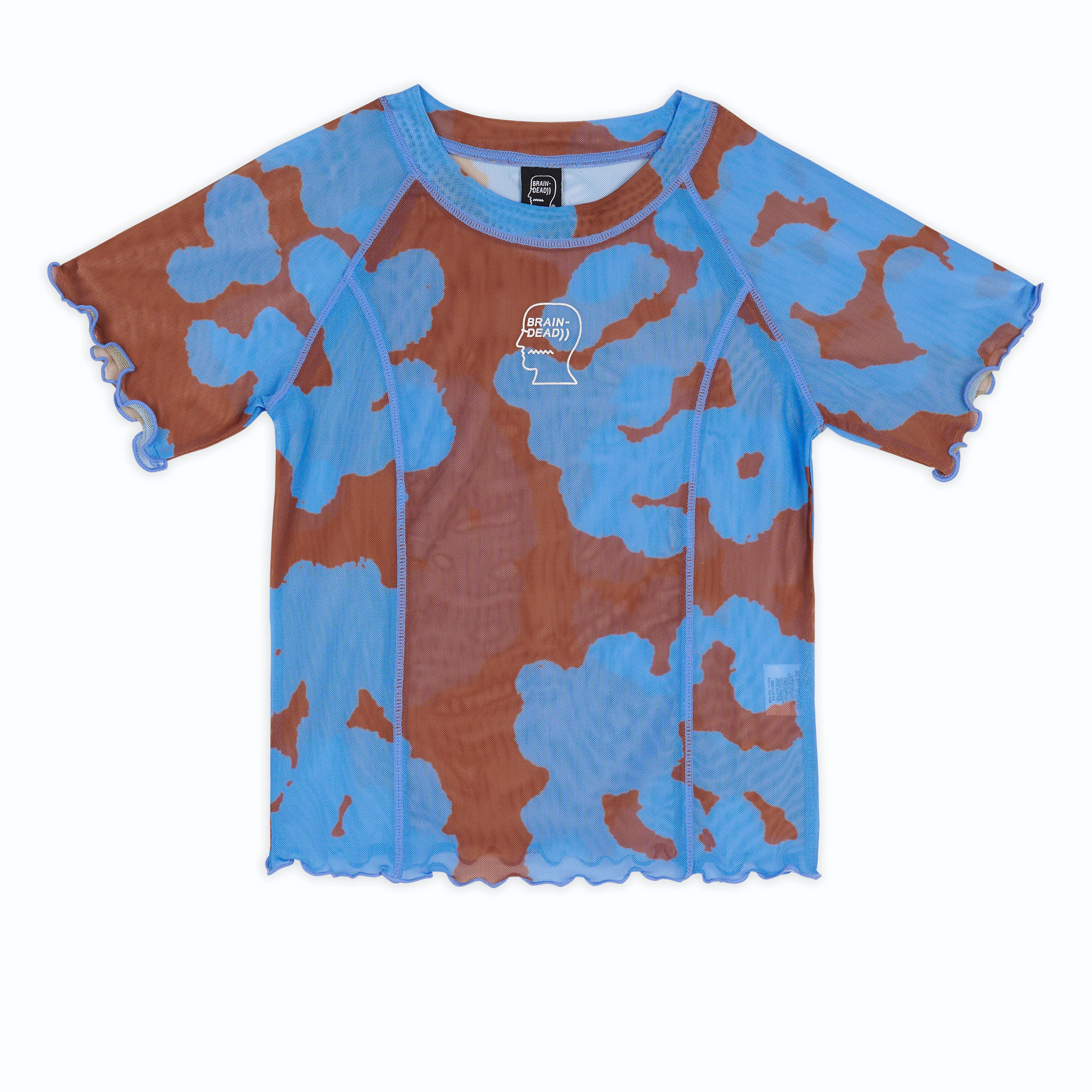 Brain Dead - Women's Cloud Blob Hyper Mesh Short Sleeve T-Shirt - (Blue)