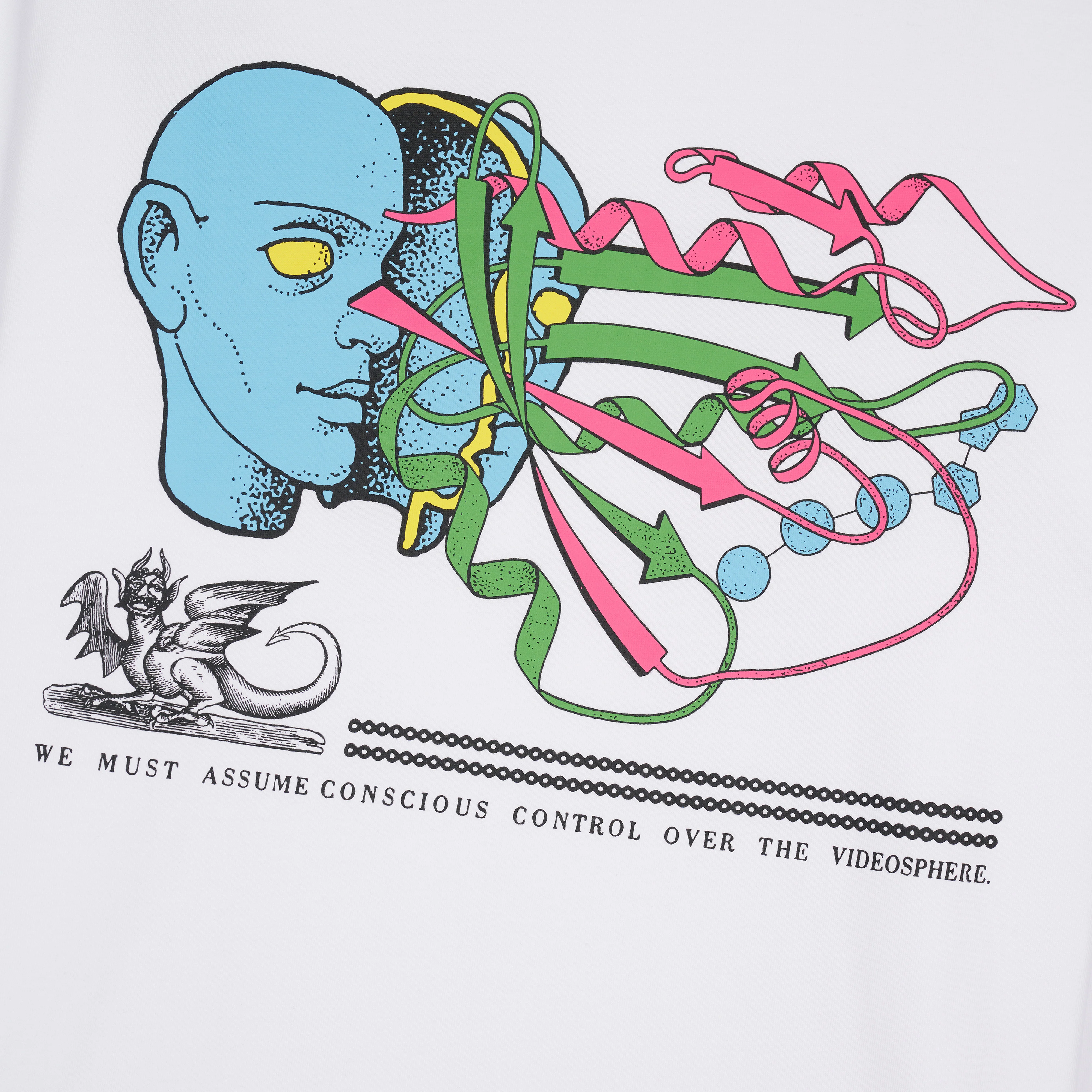 Brain Dead - Men's Conscious Control Long Sleeve T-Shirt - (White) - Image 3