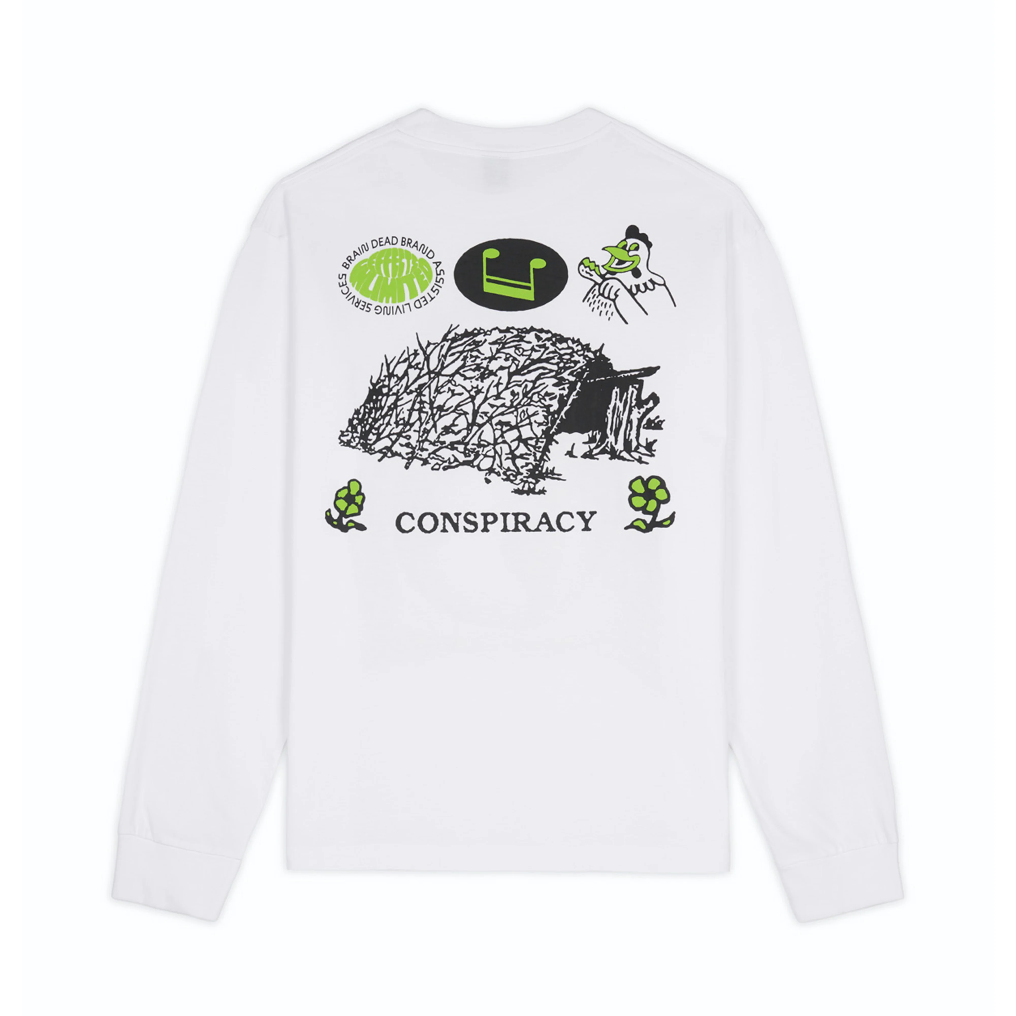 Brain Dead - Men's Conspiracy LS T-Shirt - (White) - Image 2