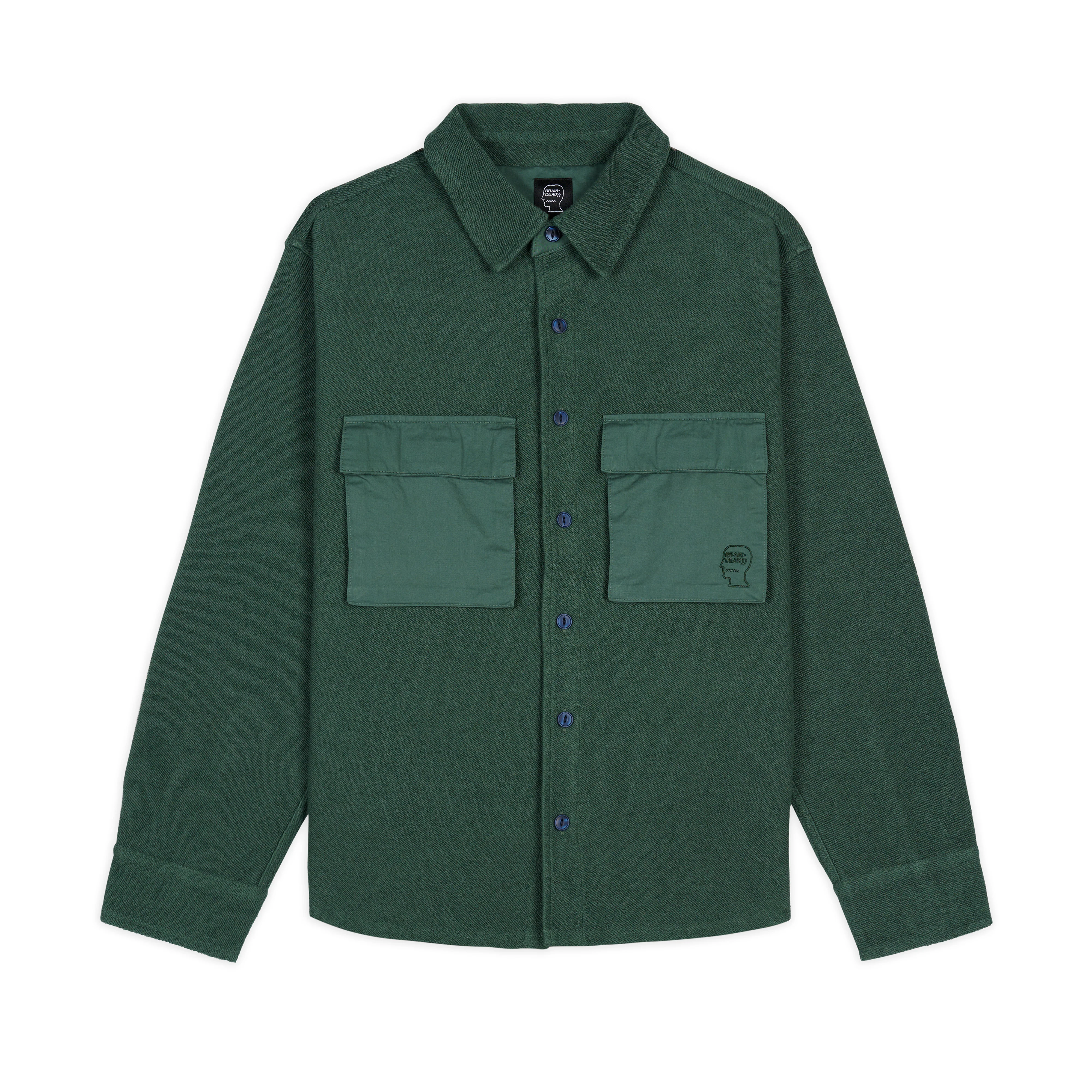 Brain Dead - Men's CPO French Terry Sateen Shirt - (Sage)