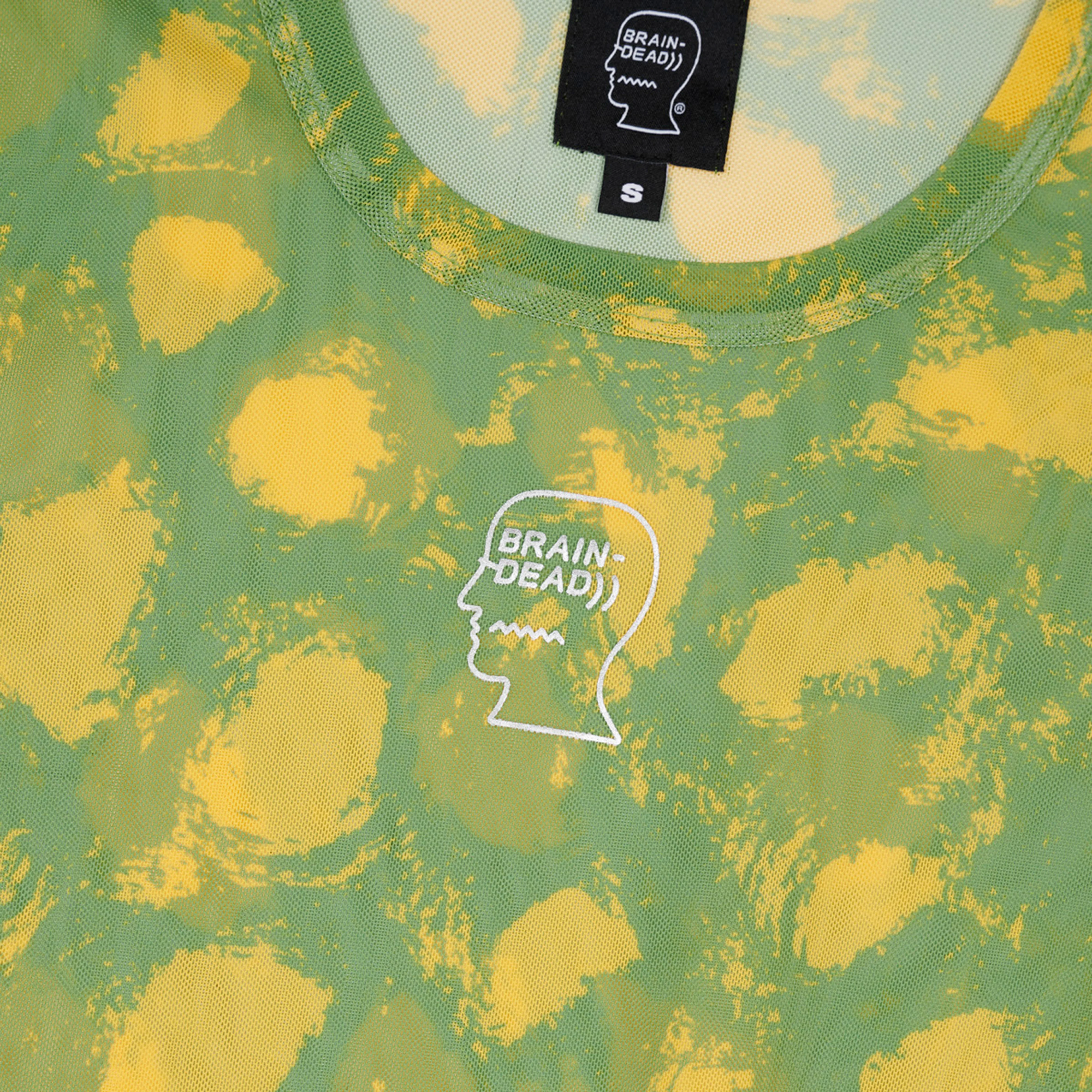 Brain Dead - Women's Dot Hyper Mesh Bell Sleeve Top - (Lime) - Image 3