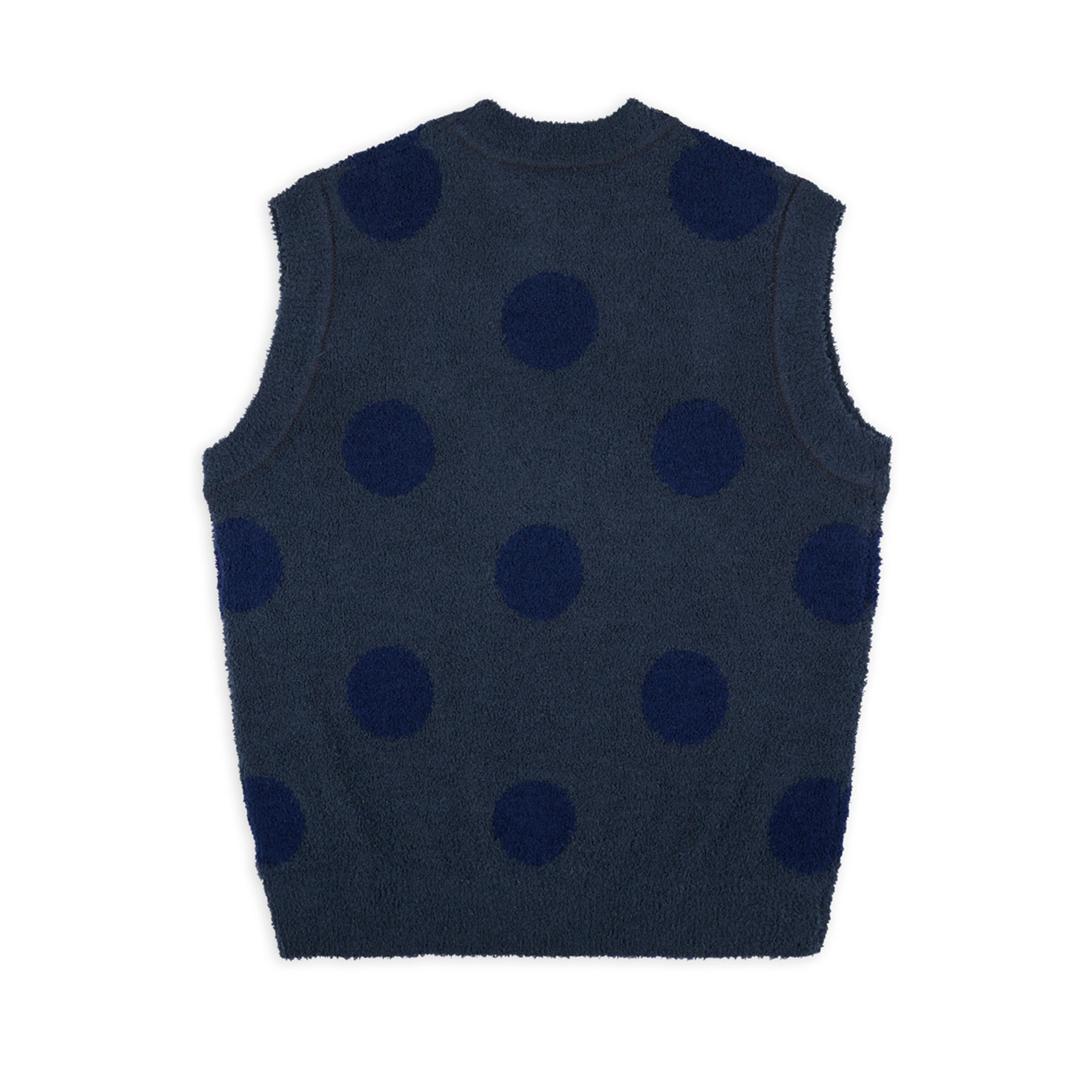 Brain Dead - Men's Teddy Fur Dot Knit Sweater Vest - (Navy) - Image 2