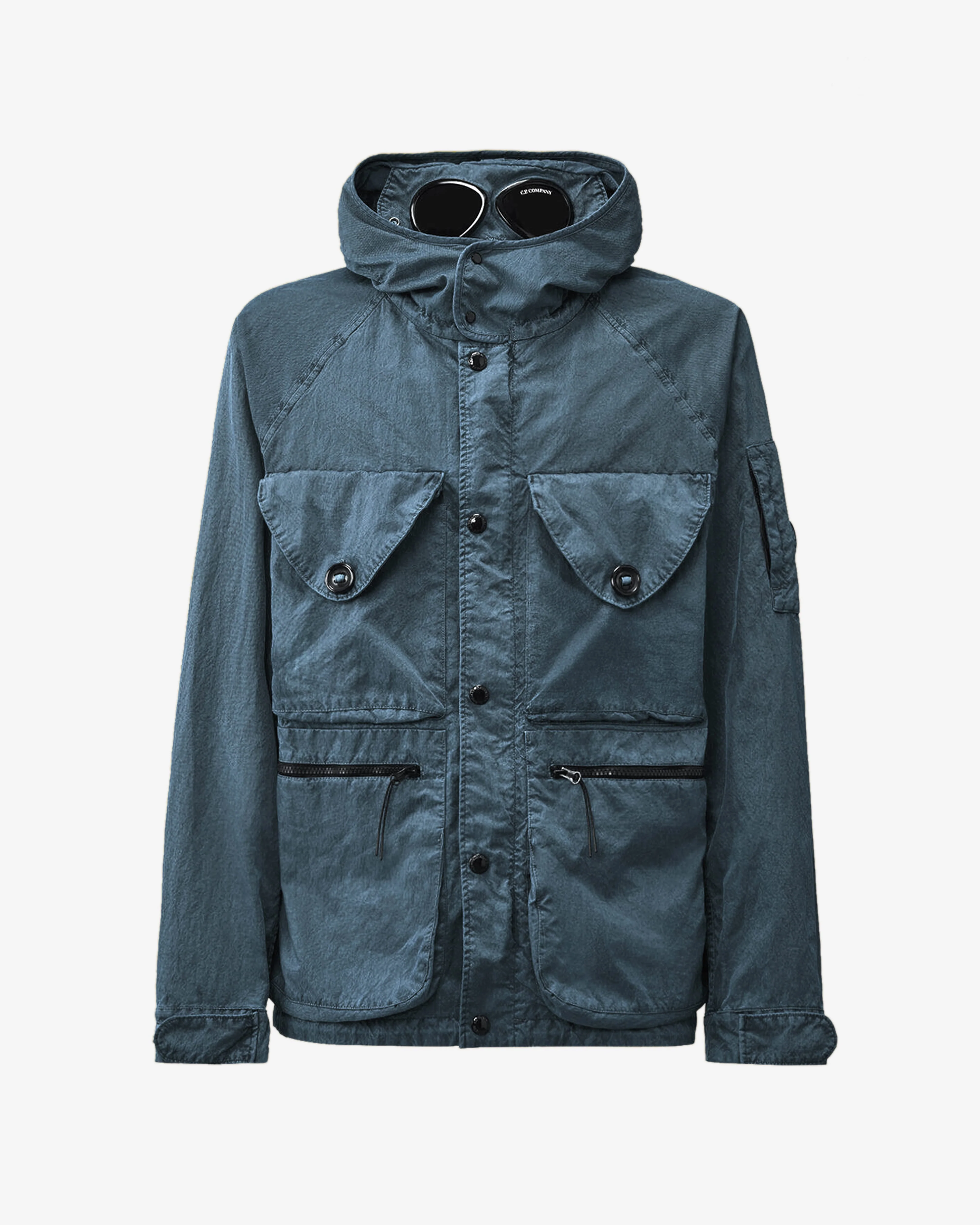 C.P. Company - Men's Panama-R Mixed Goggle Jacket - (Silver/Blue)