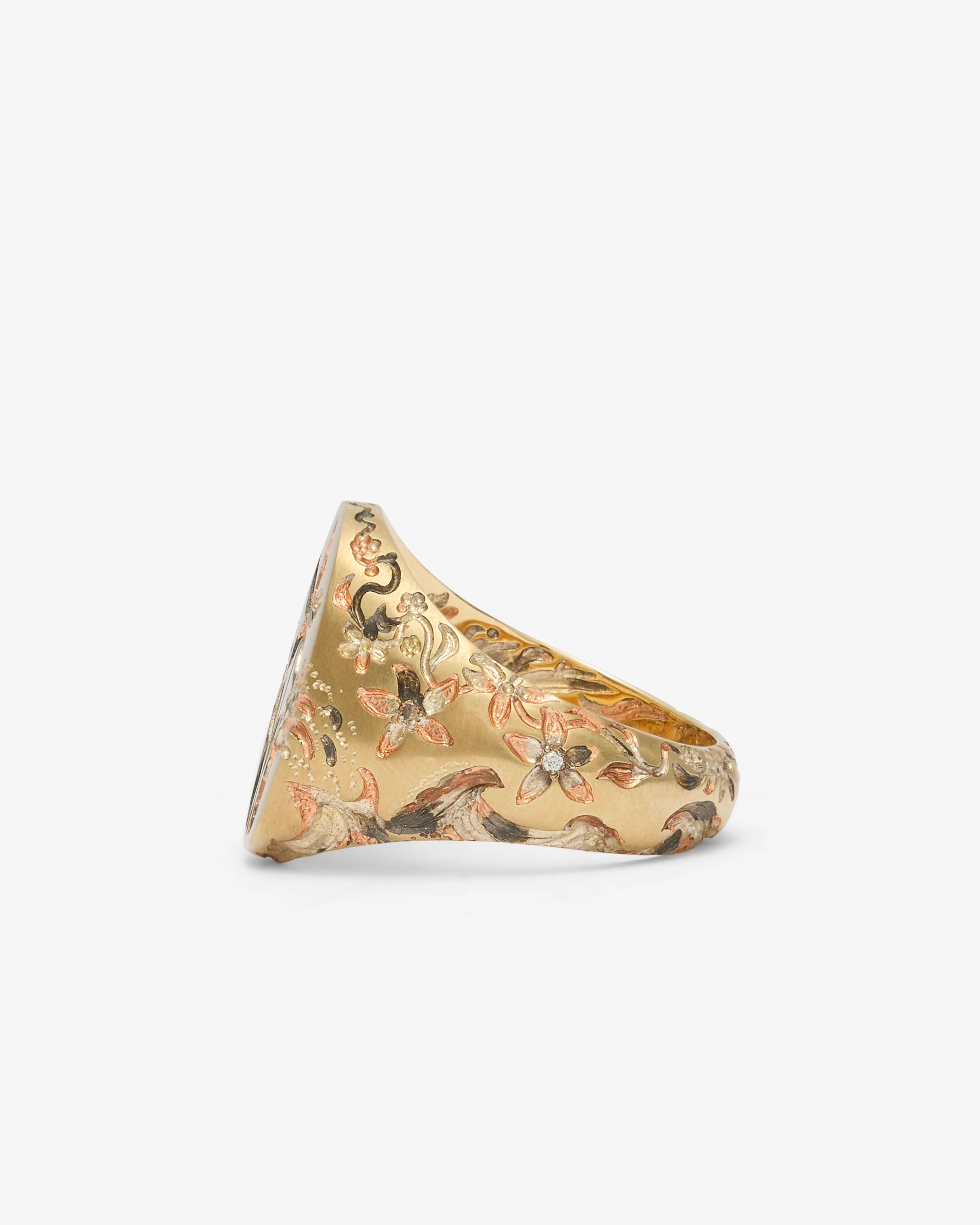 Castro - Bauhinia Signet Ring - (Yellow Gold) - Image 2