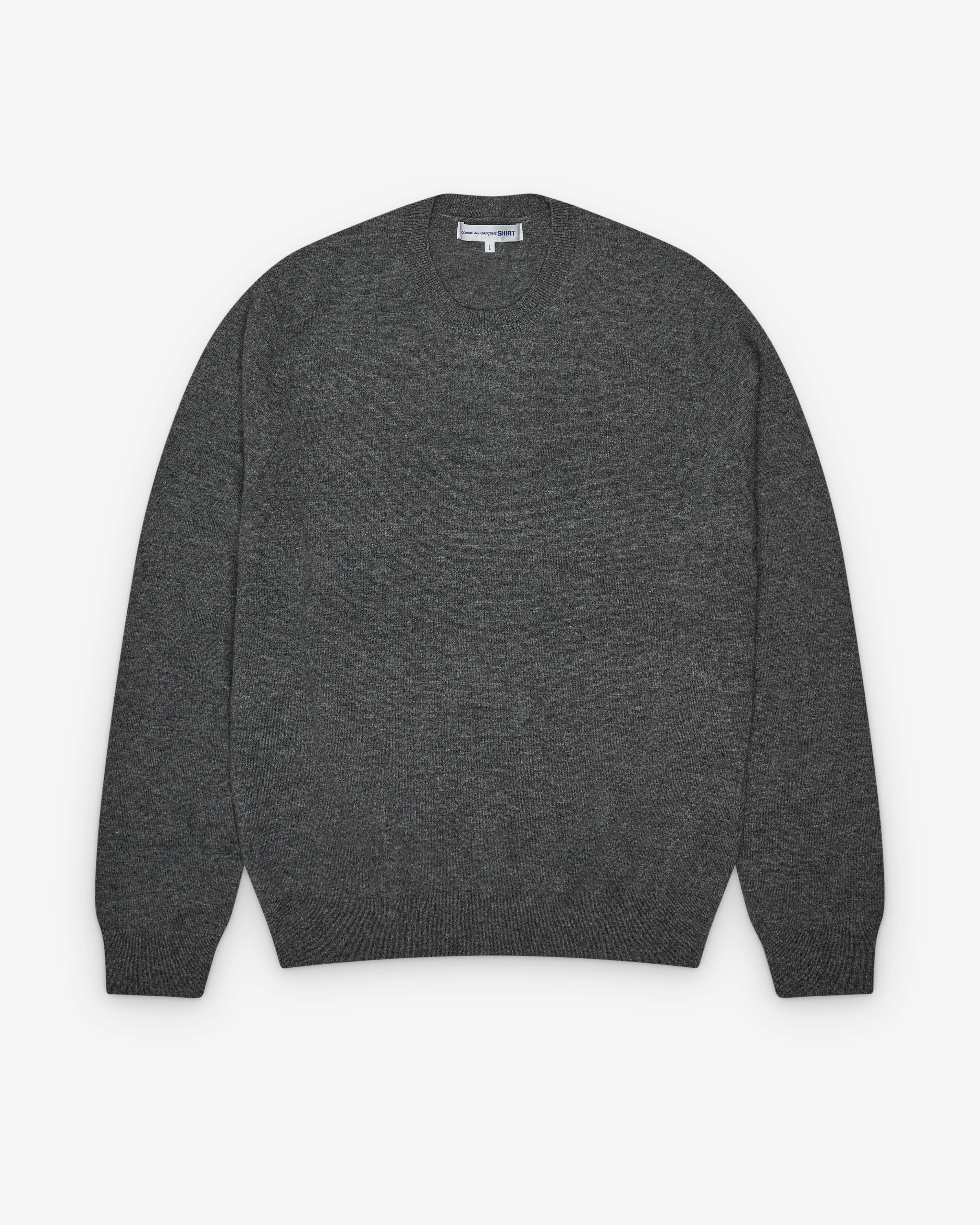 CDG Shirt Forever - Men's Round Neck Lambswool Jumper - (Grey)