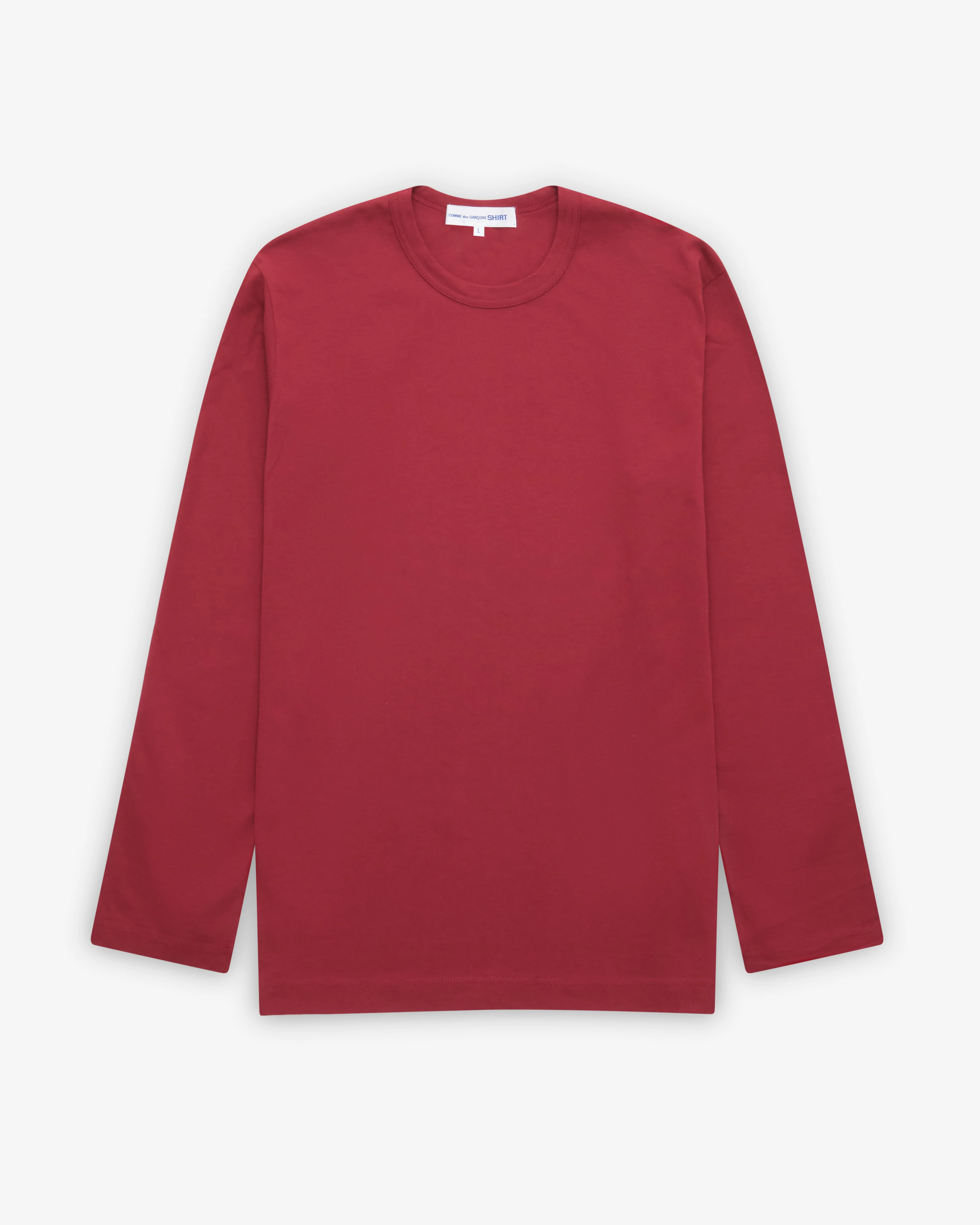 CDG Shirt - Rear Logo Long Sleeve T-Shirt - (Burgundy)