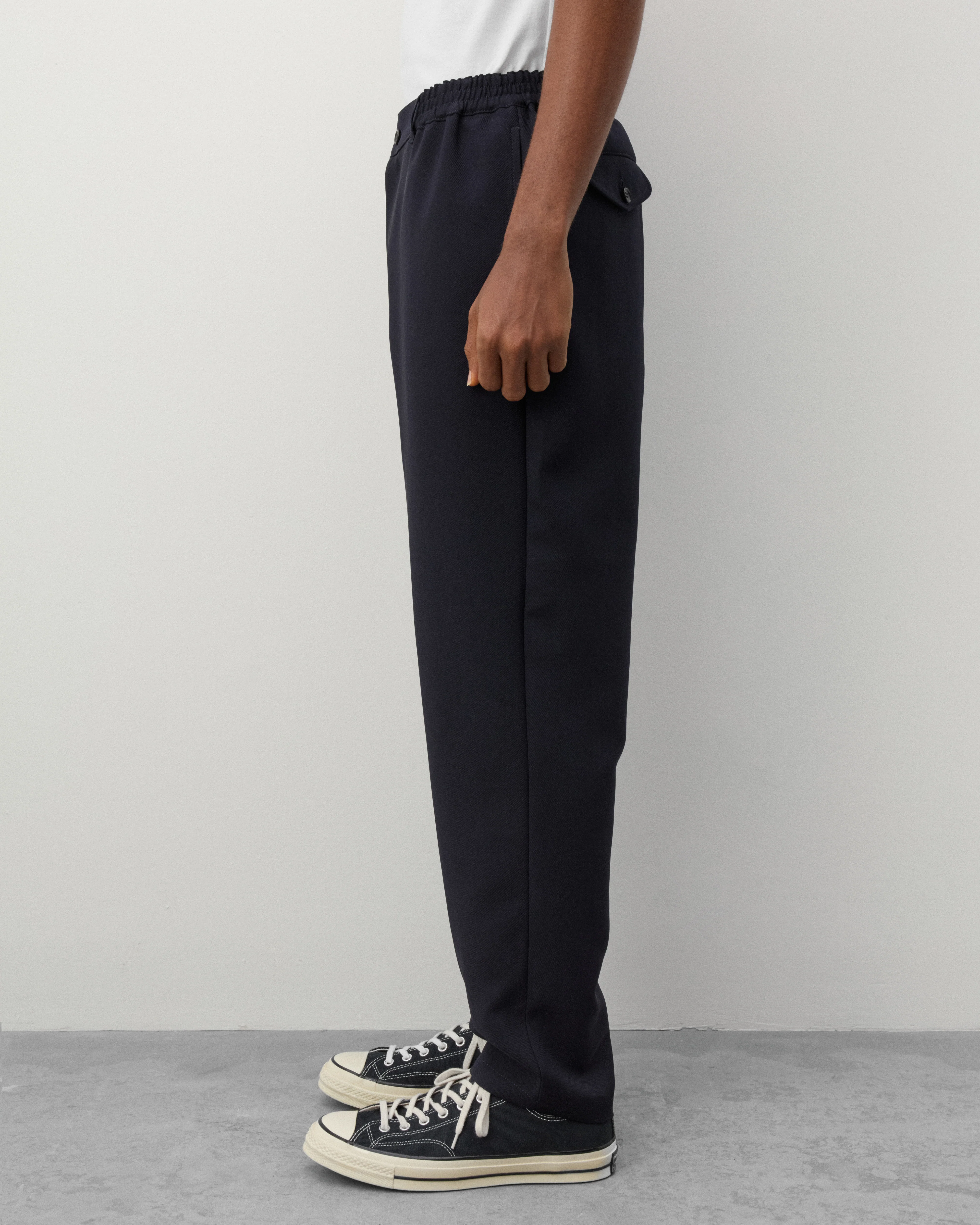 CDG Shirt - Men's Tapered Fit Trousers - (Navy) - Image 3