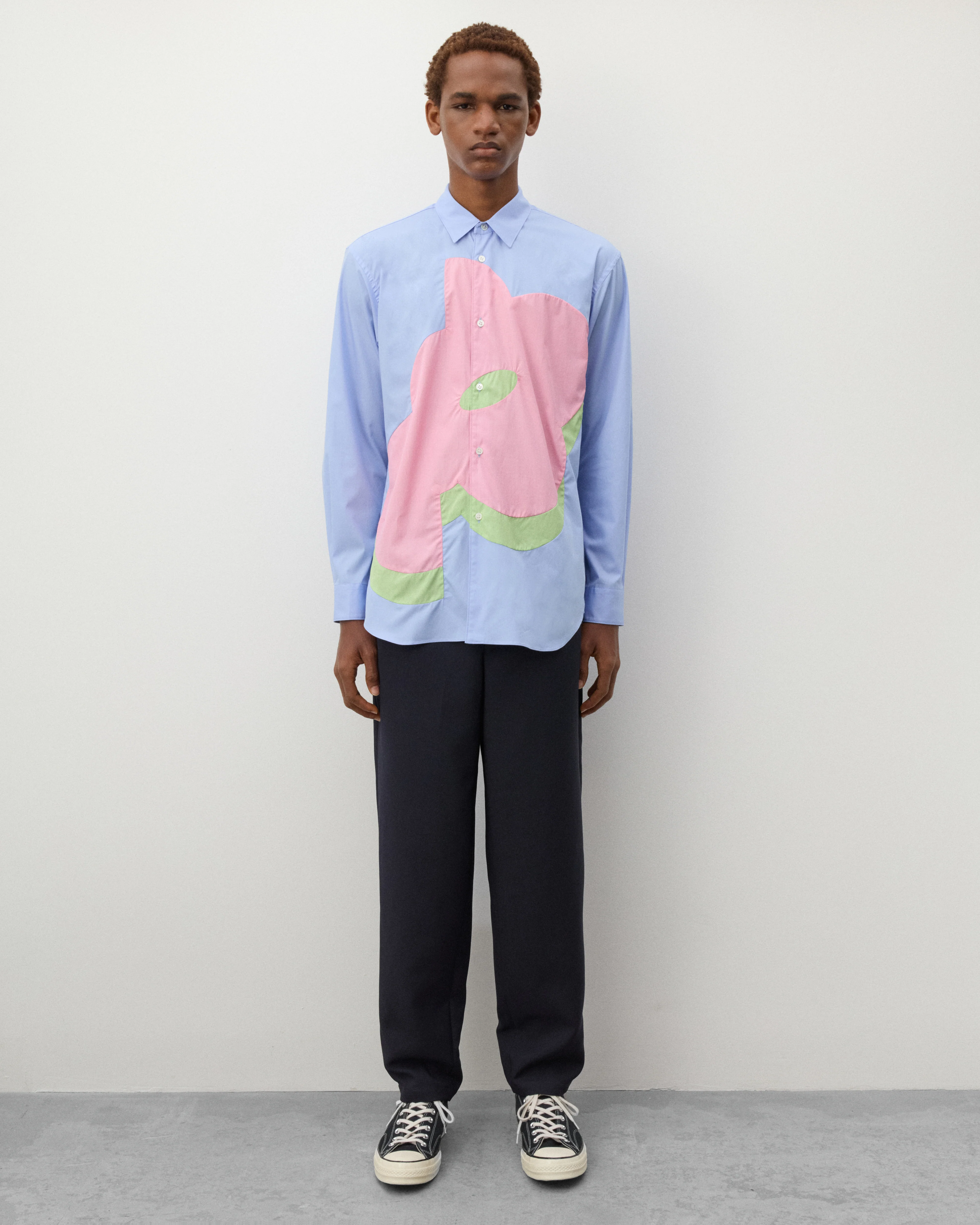 CDG Shirt - Men's Tapered Fit Trousers - (Navy) - Image 5