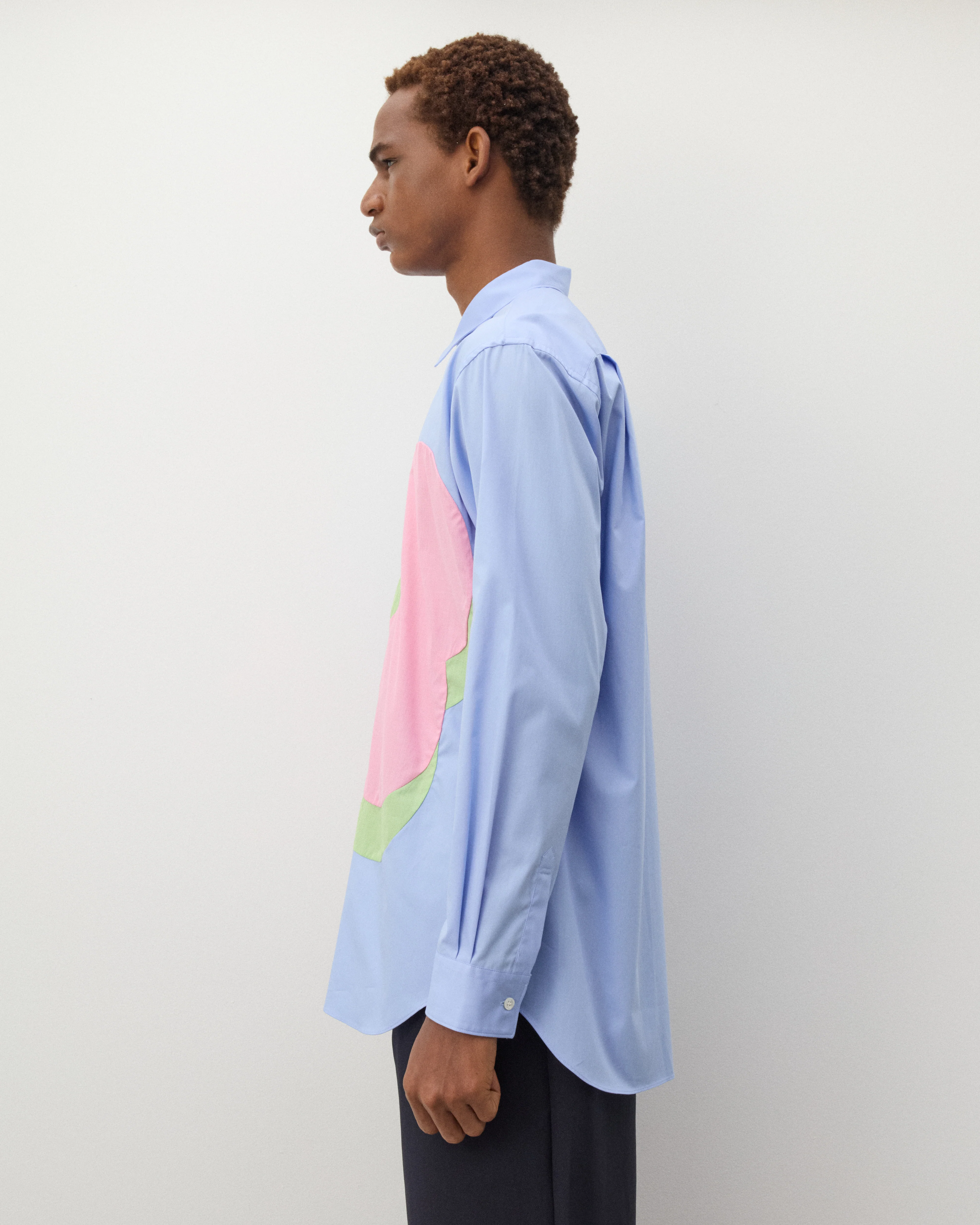CDG Shirt - Men's Graphic Poplin Shirt - (Blue) - Image 4