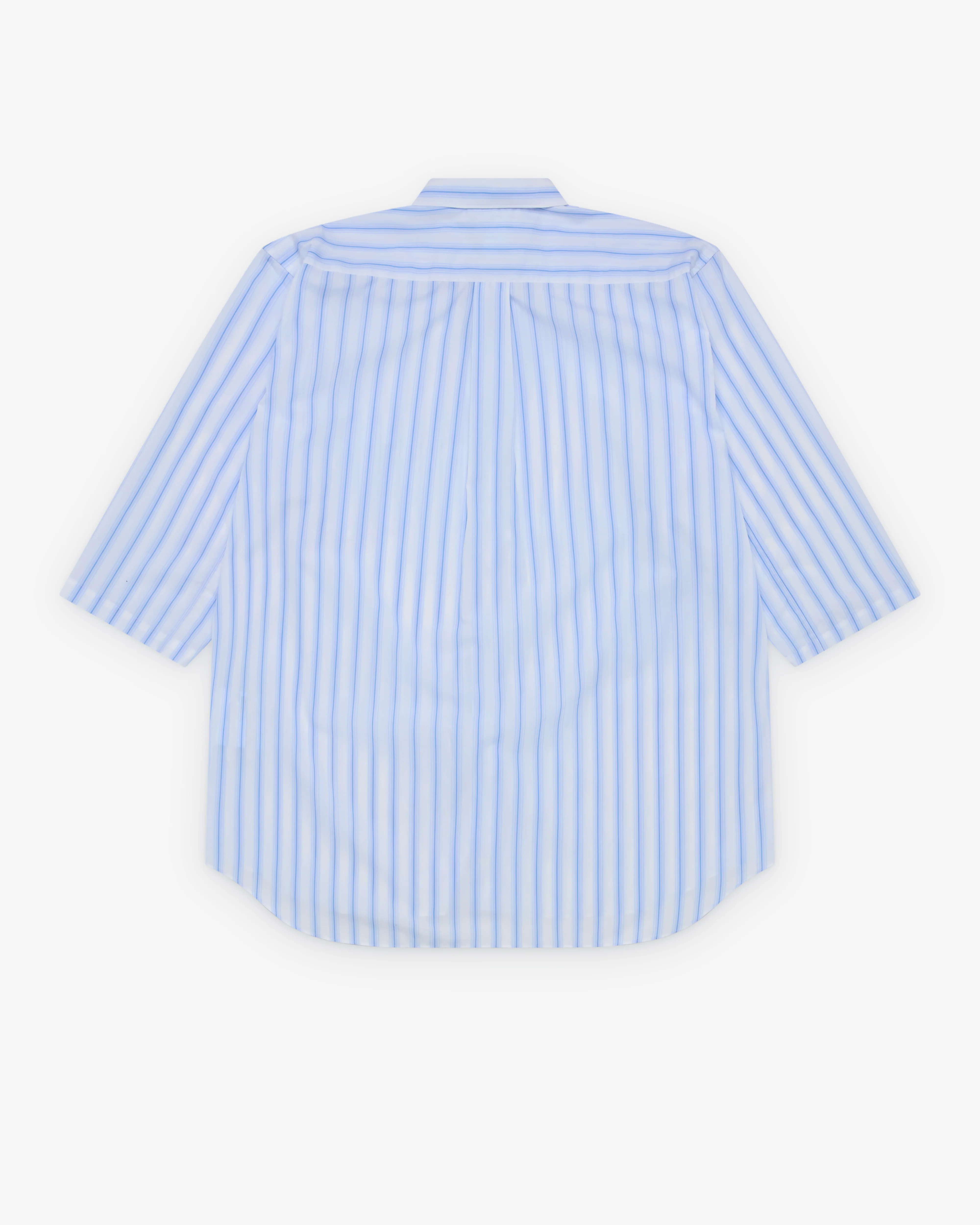 CDG Shirt - Men's Short Sleeve Striped Shirt - (Blue Stripe) - Image 2