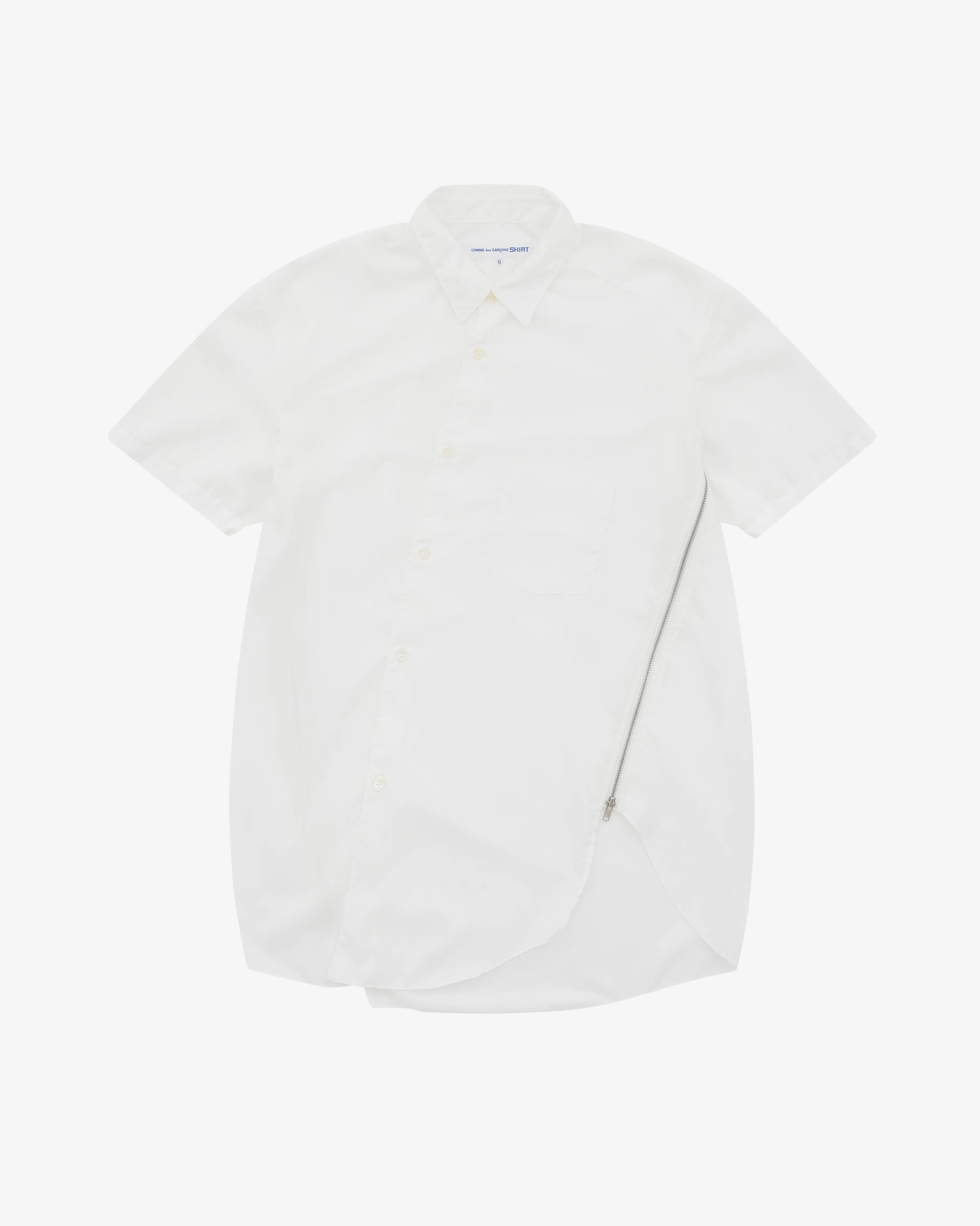 CDG Shirt - Men's Zip Short Sleeve Shirt - (White) - Image 2