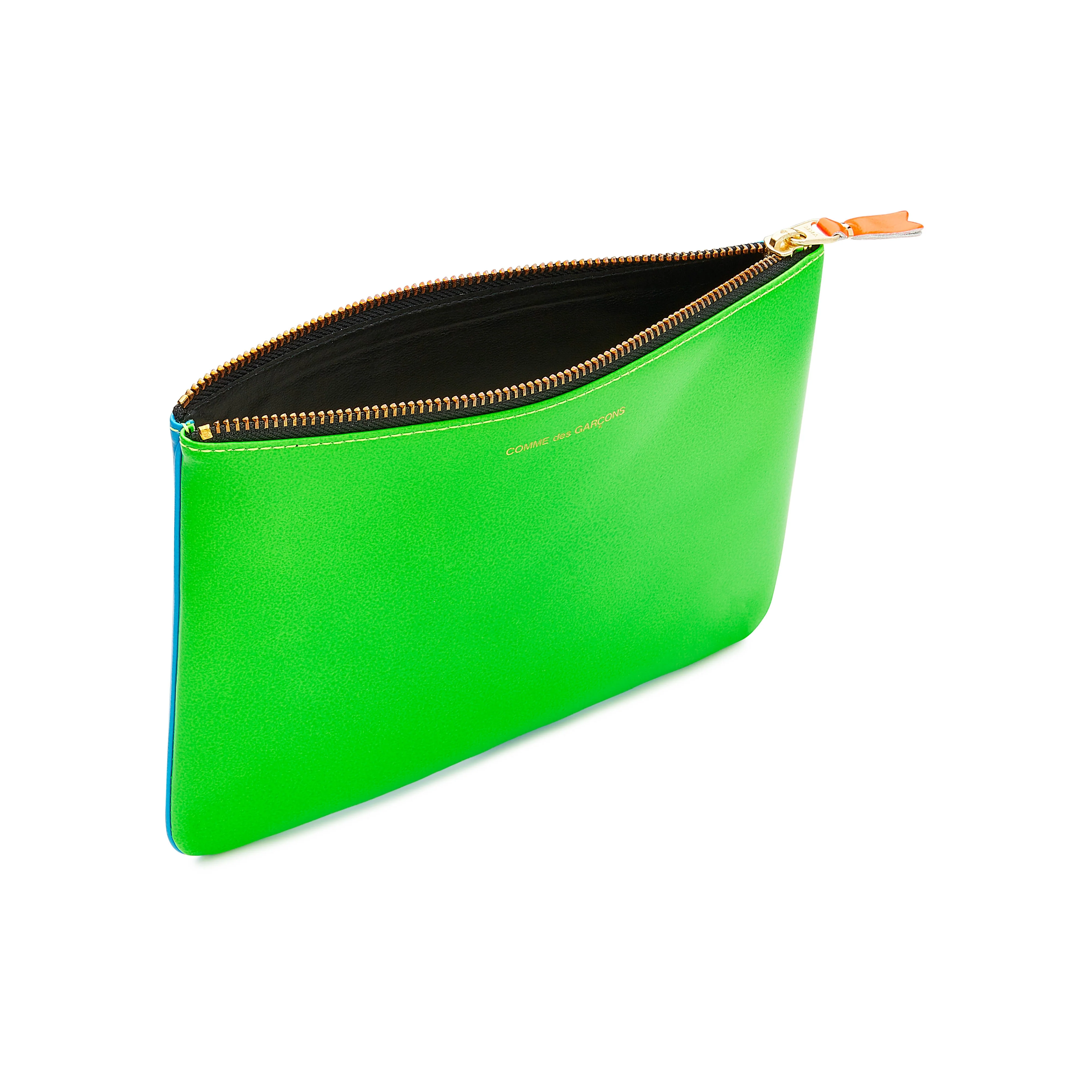 CDG Wallet - Super Fluo Large Zip Pouch - (Blue/Green SA5100SF) - Image 3