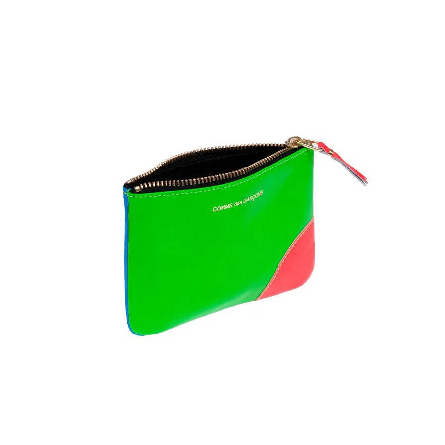 CDG Wallet - Super Fluo Zip Pouch - (Blue/Green SA8100SF) - Image 3