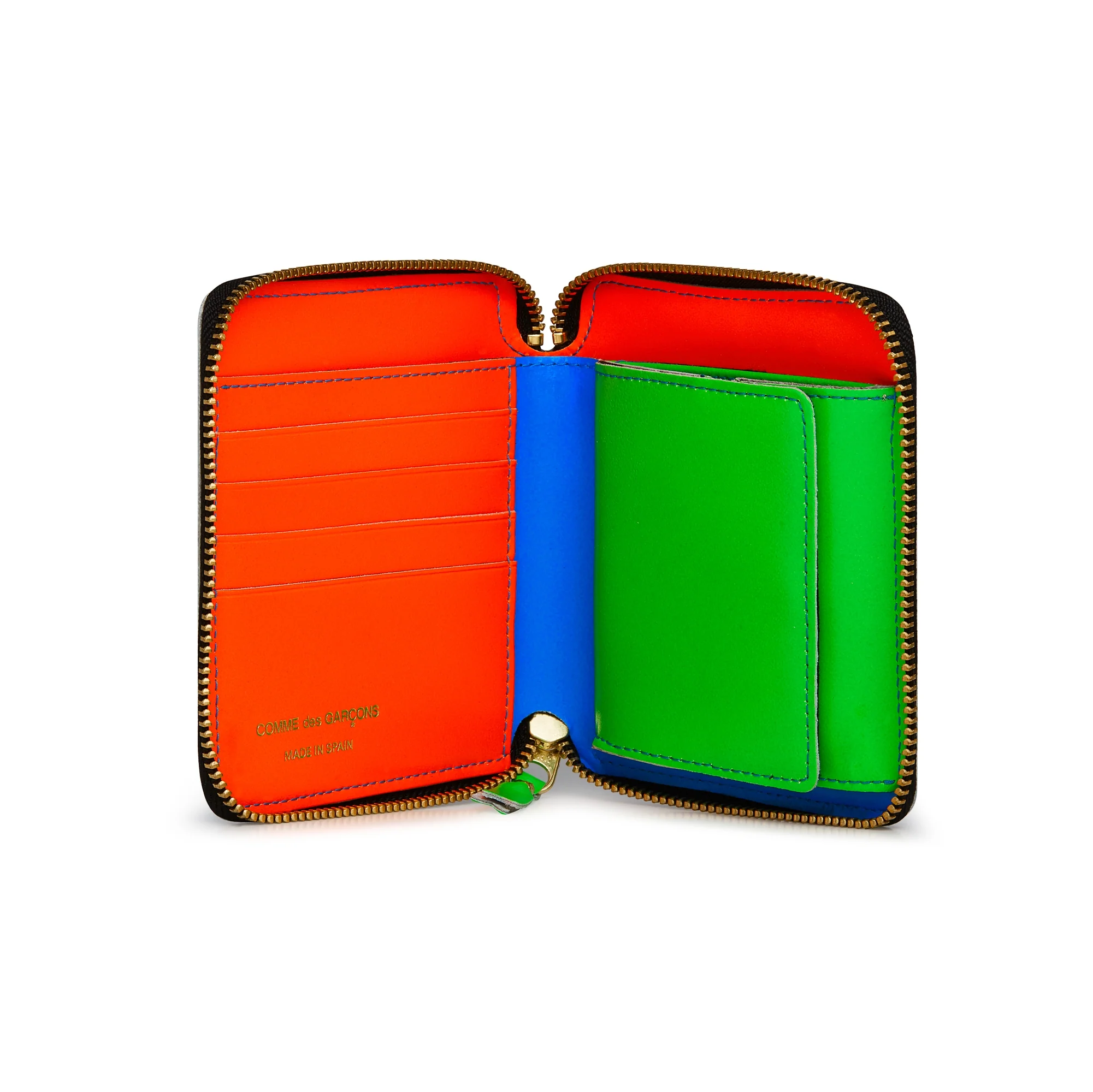 CDG Wallet - Super Fluo Full Zip Around Wallet - (Blue SA2100SF) - Image 2