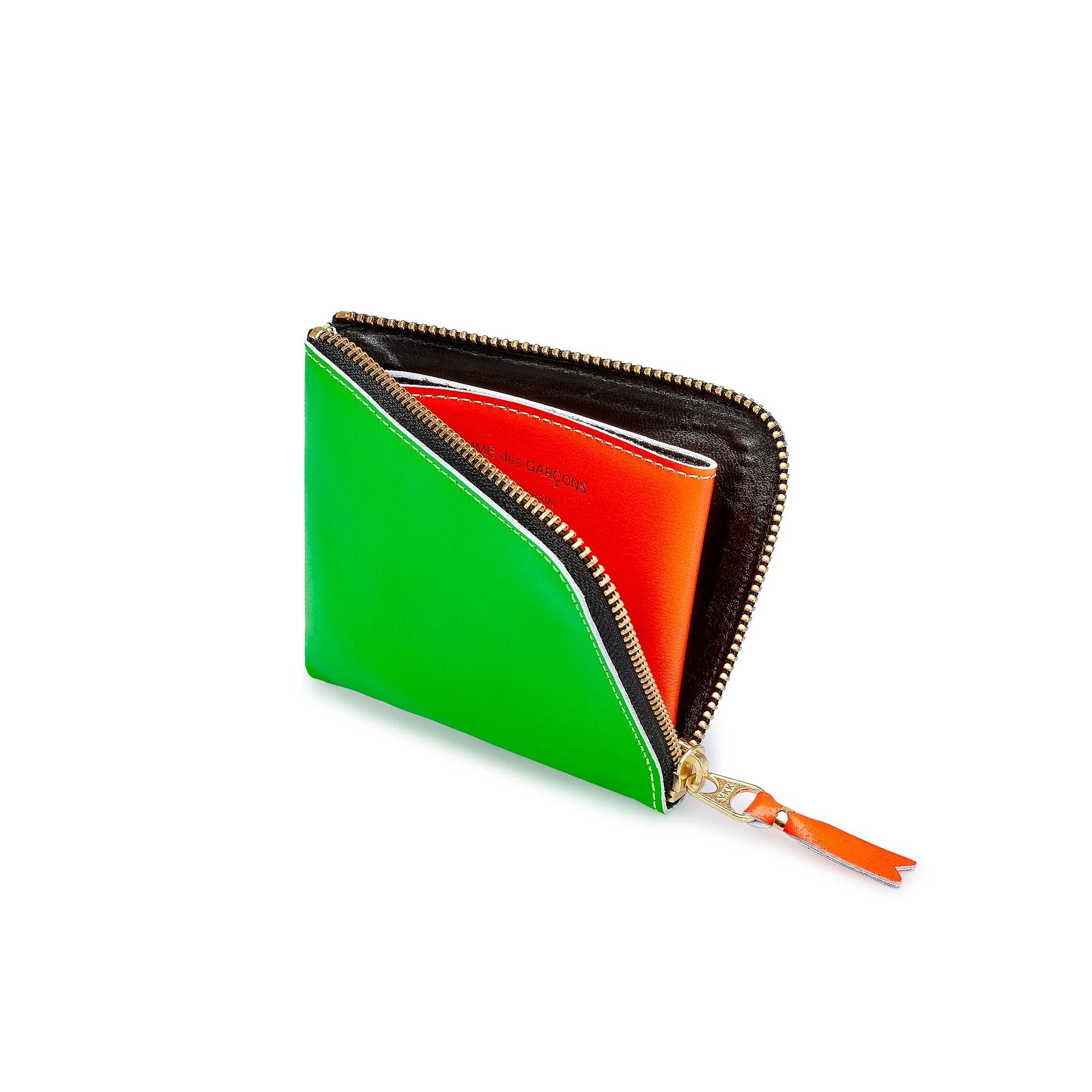 CDG Wallet - Super Fluo Zip Around Wallet - (Green/Orange SA3100SF) - Image 2