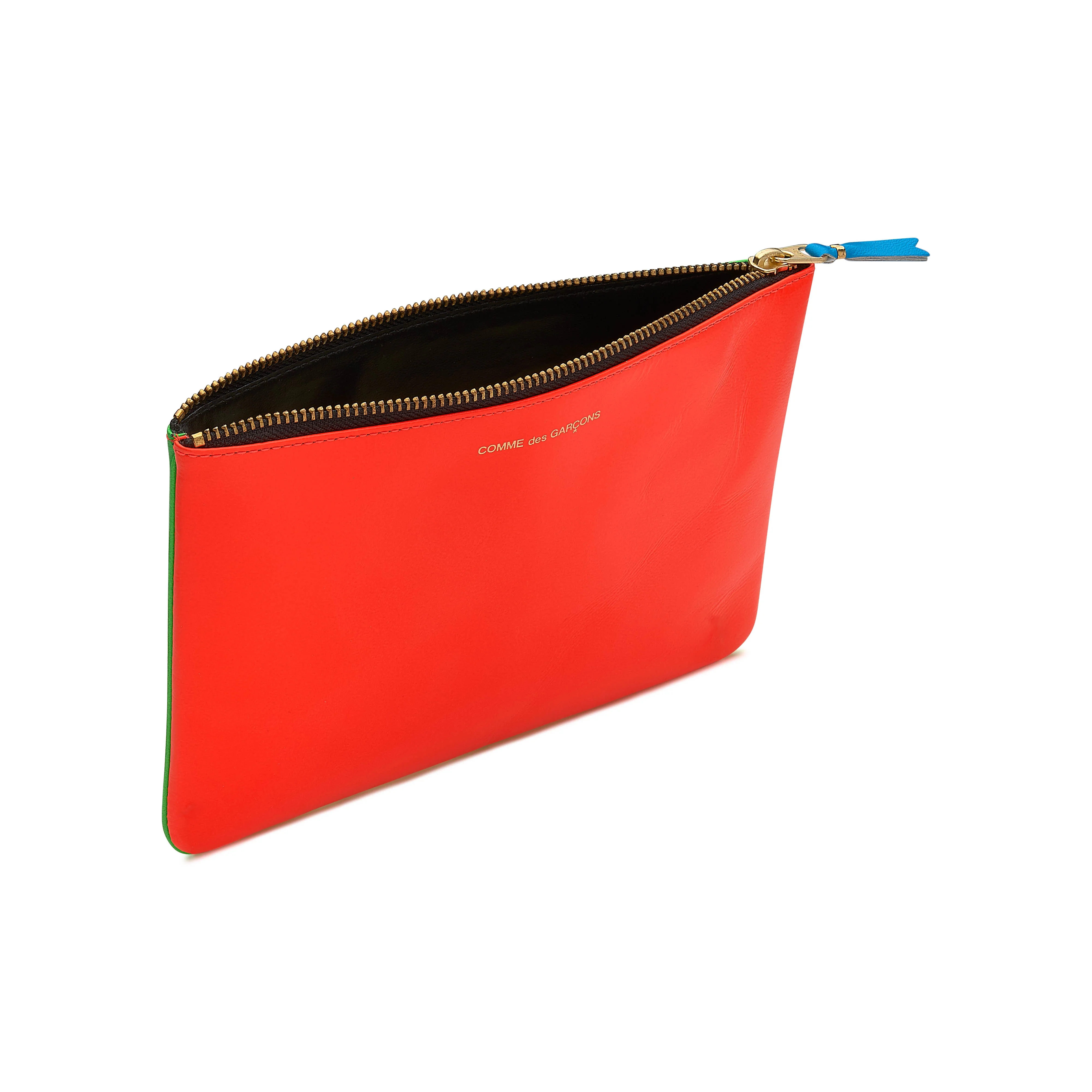 CDG Wallet - Super Fluo Large Zip Pouch - (Green/Orange SA5100SF) - Image 3