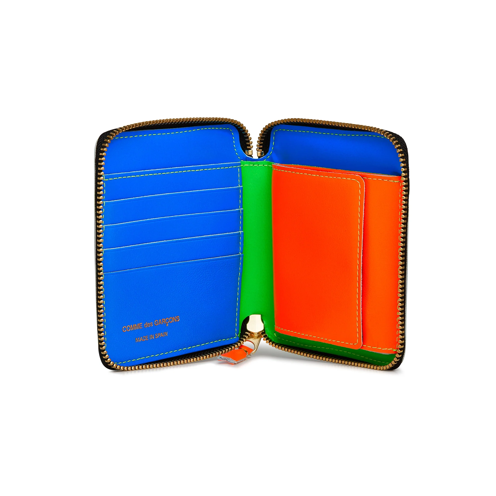 CDG Wallet - Super Fluo Full Zip Around Wallet - (Green SA2100SF) - Image 2