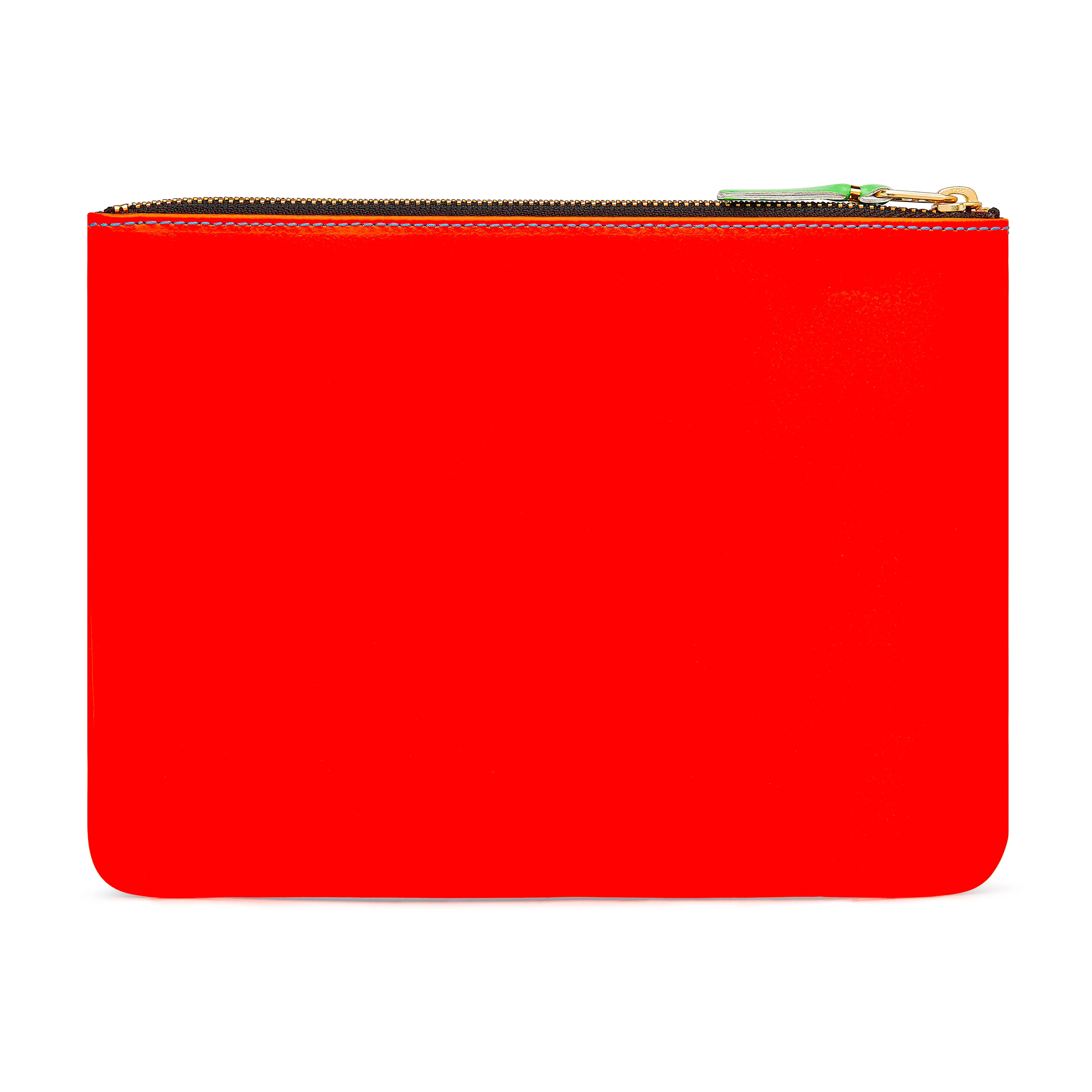 CDG Wallet - Super Fluo Large Zip Pouch - (Orange/Blue SA5100SF) - Image 3