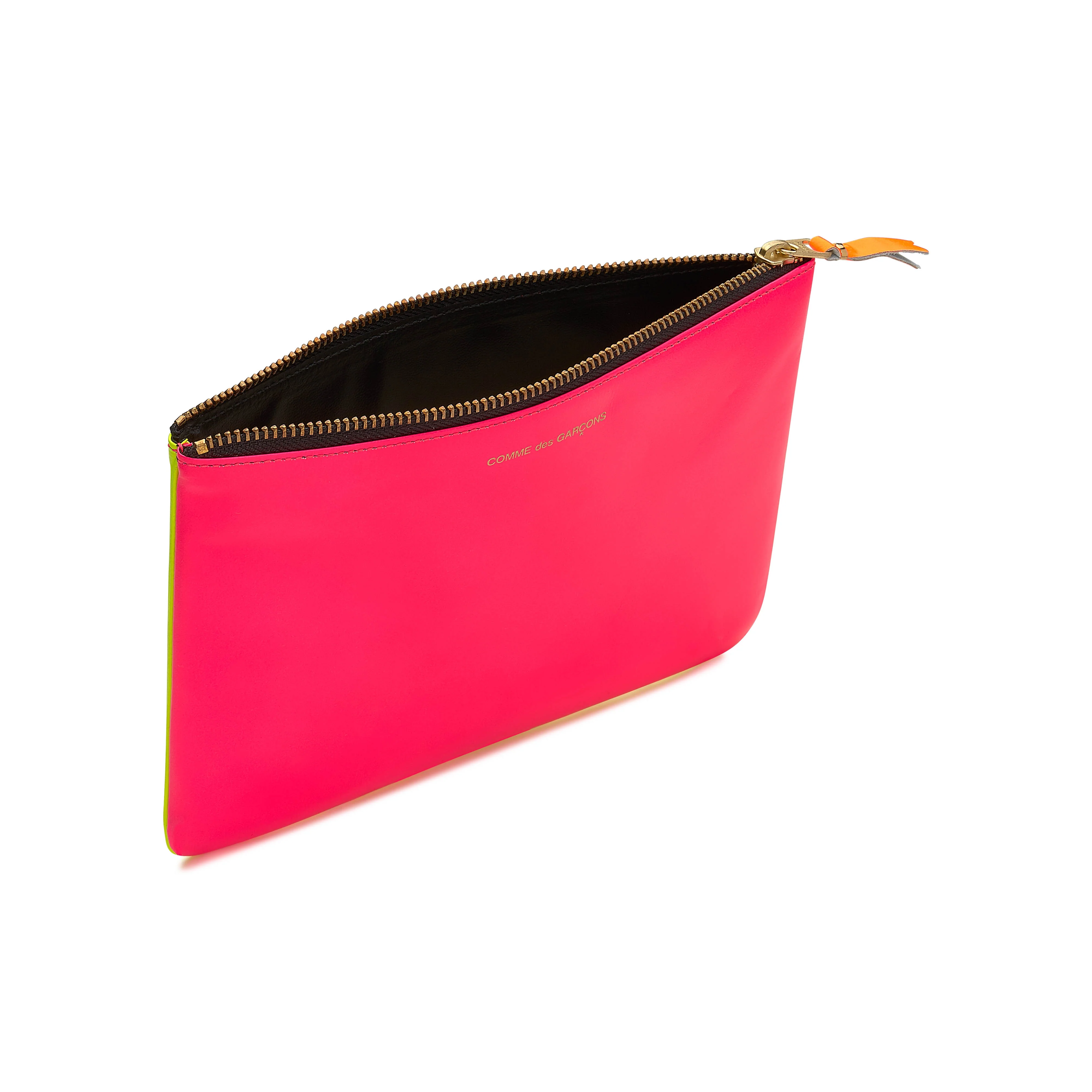 CDG Wallet - Super Fluo Large Zip Pouch - (Pink/Yellow SA5100SF) - Image 2