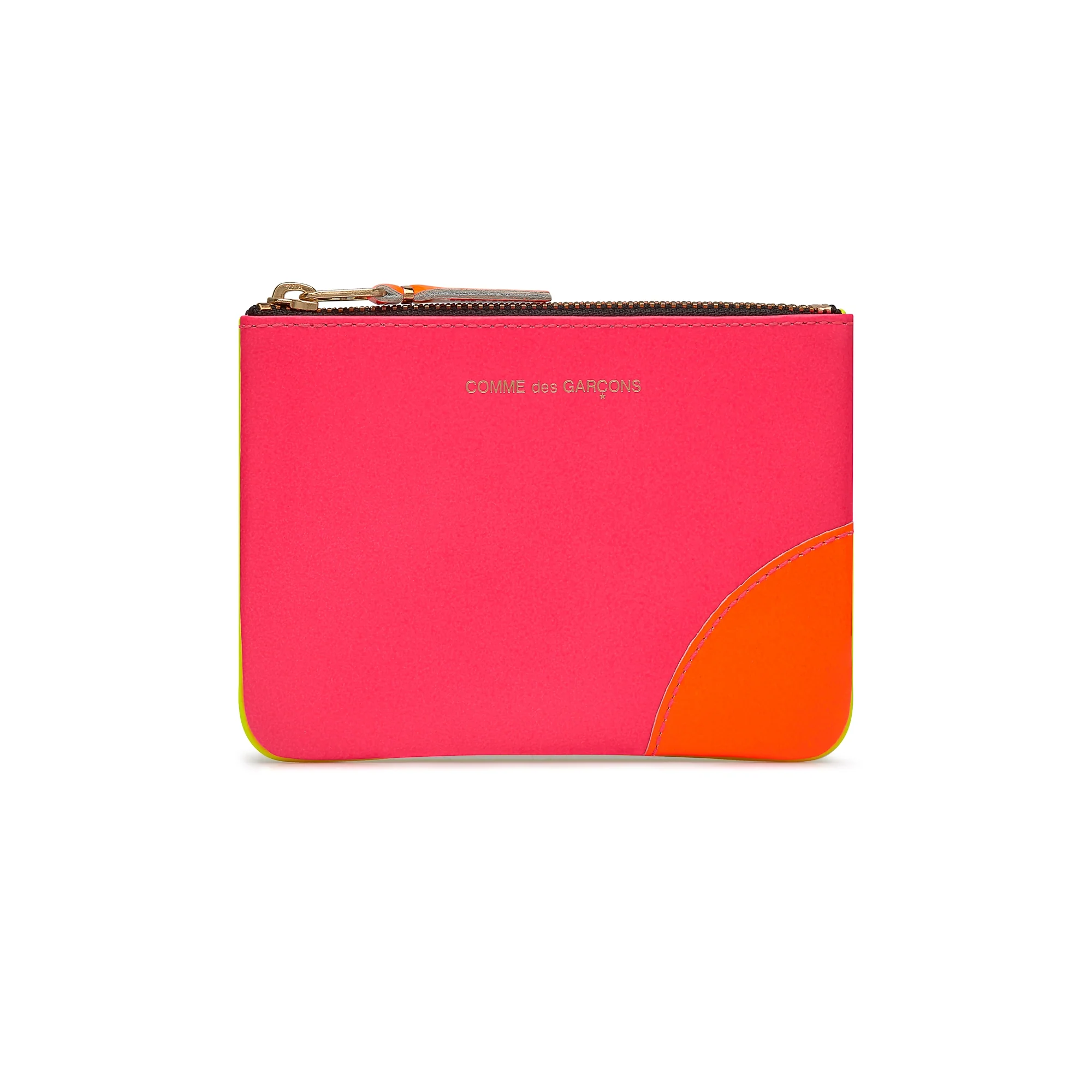 CDG Wallet - Super Fluo Zip Pouch - (Pink/Yellow SA8100SF)