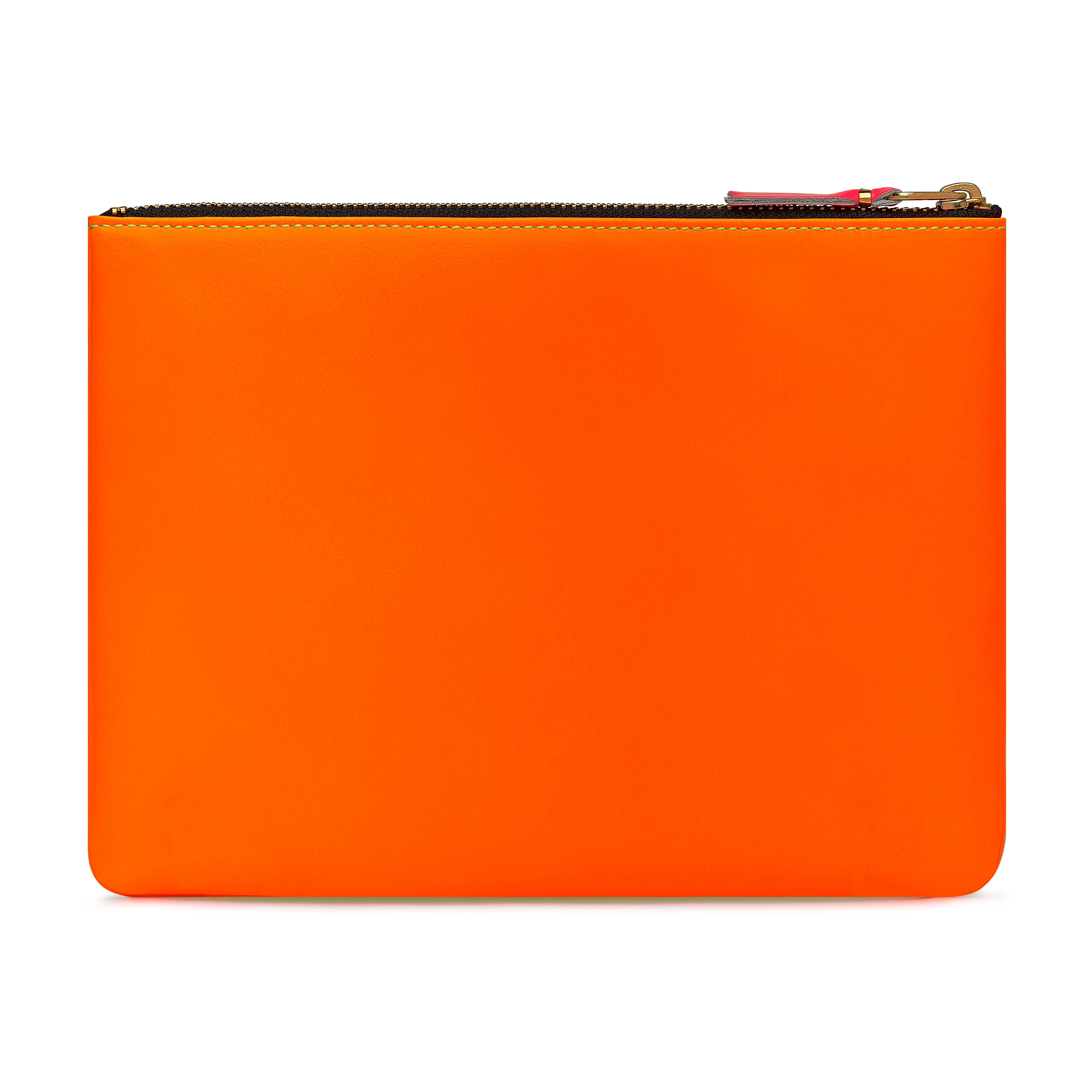 CDG Wallet - Super Fluo Large Zip Pouch - (Yellow/Orange SA5100SF) - Image 3