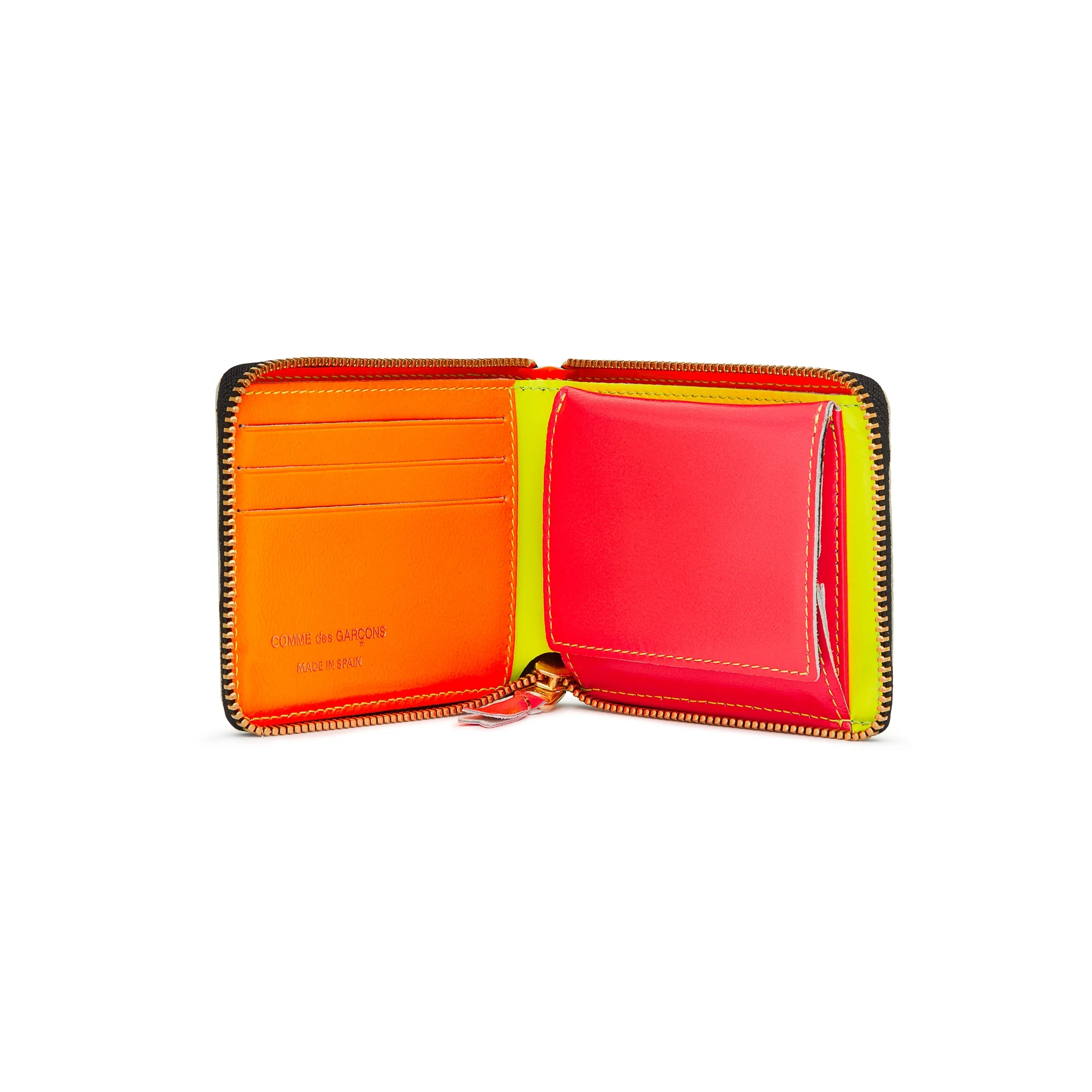 CDG Wallet - Super Fluo Full Zip Around Wallet - (Yellow/Orange SA7100SF) - Image 2