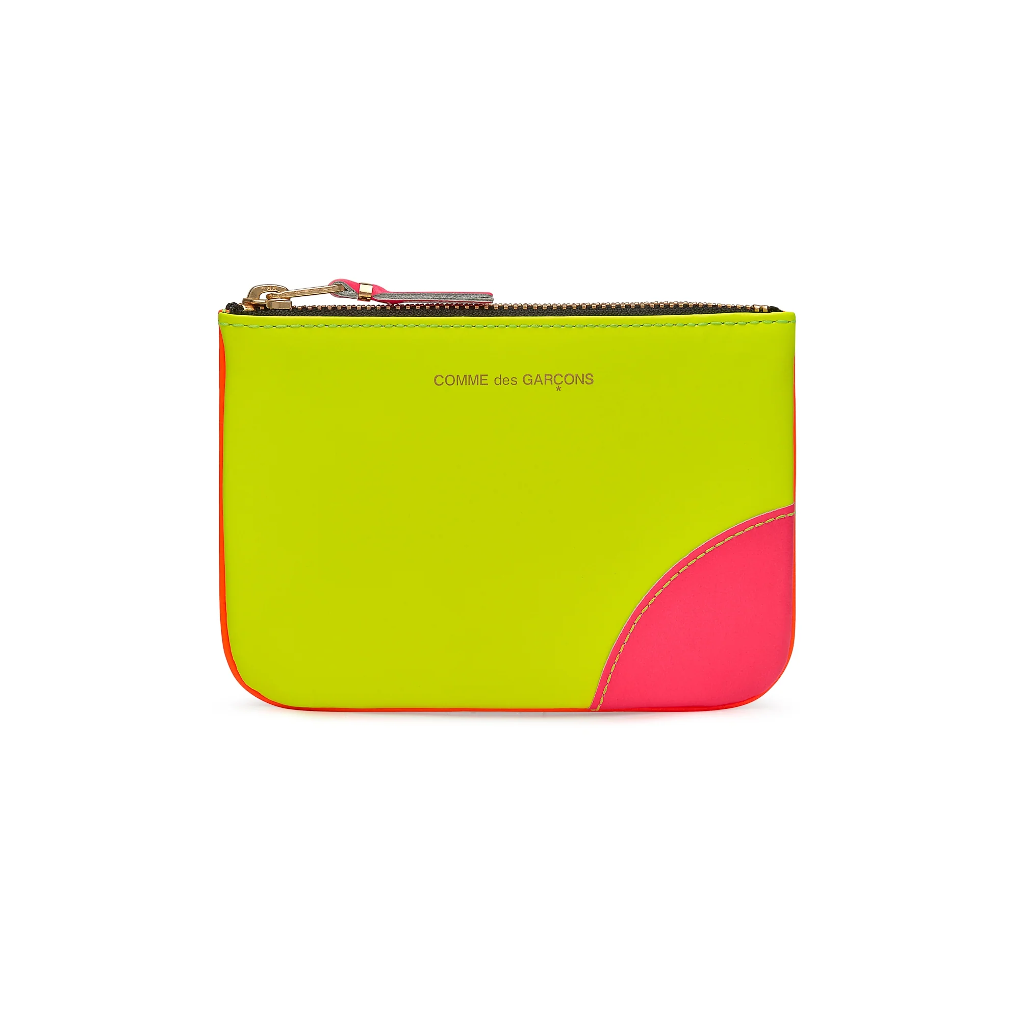CDG Wallet - Super Fluo Zip Pouch - (Yellow/Orange SA8100SF)