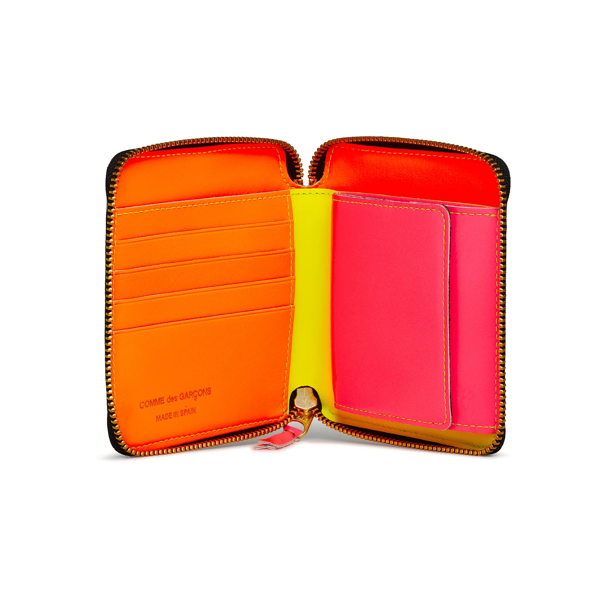 CDG Wallet - Super Fluo Full Zip Around Wallet - (Yellow SA2100SF) - Image 2
