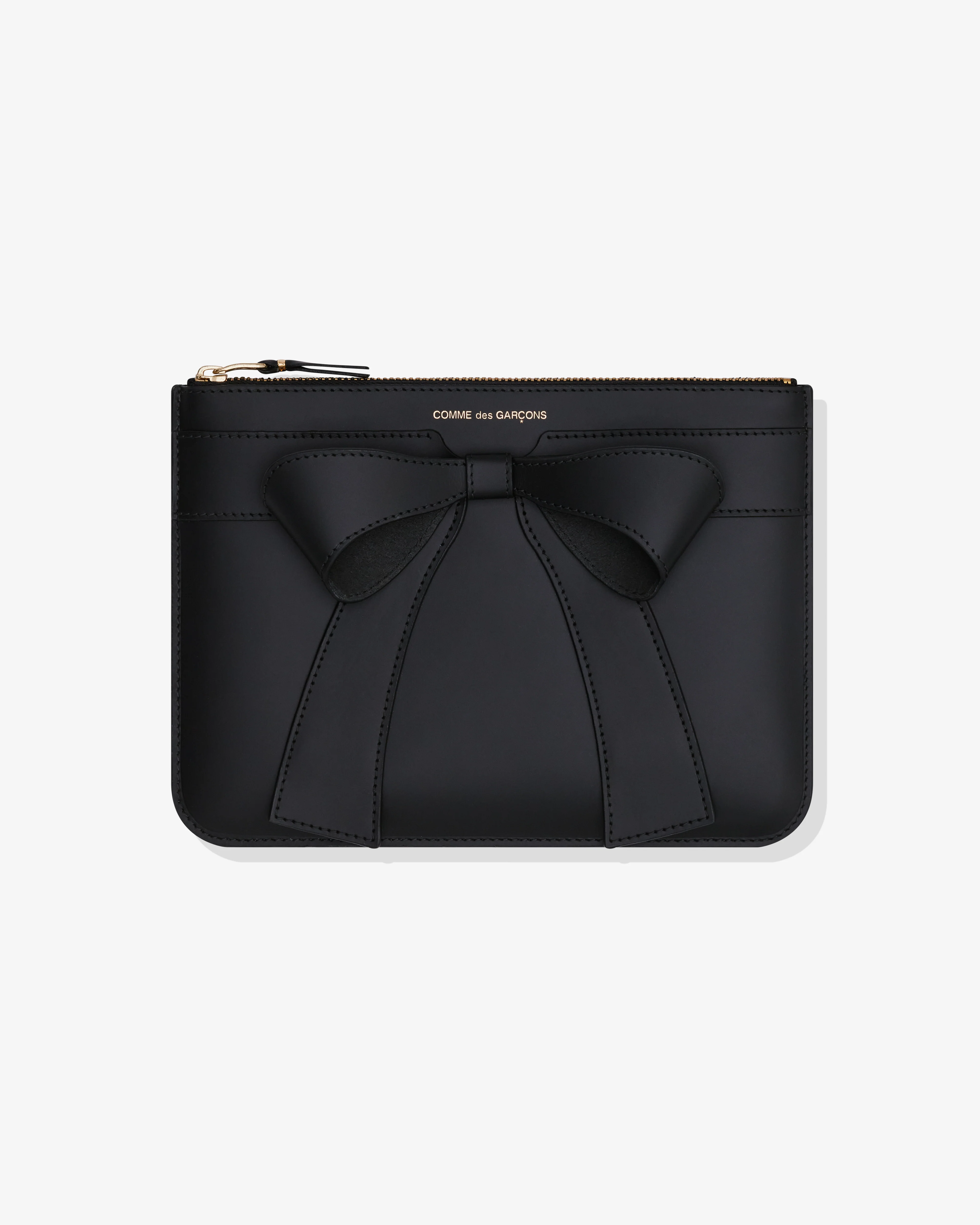 CDG Wallet - Big Bow Zip Pouch - (Black SA5100BB)