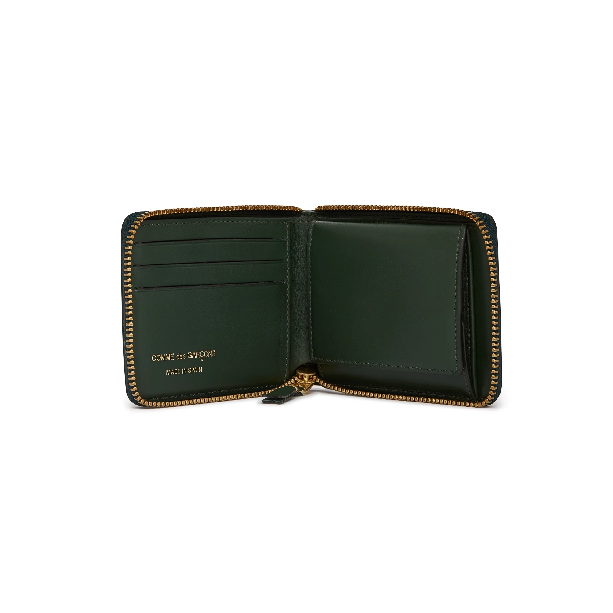 CDG Wallet - Classic Leather Full Zip Around Wallet - (Bottle Green SA7100) - Image 2