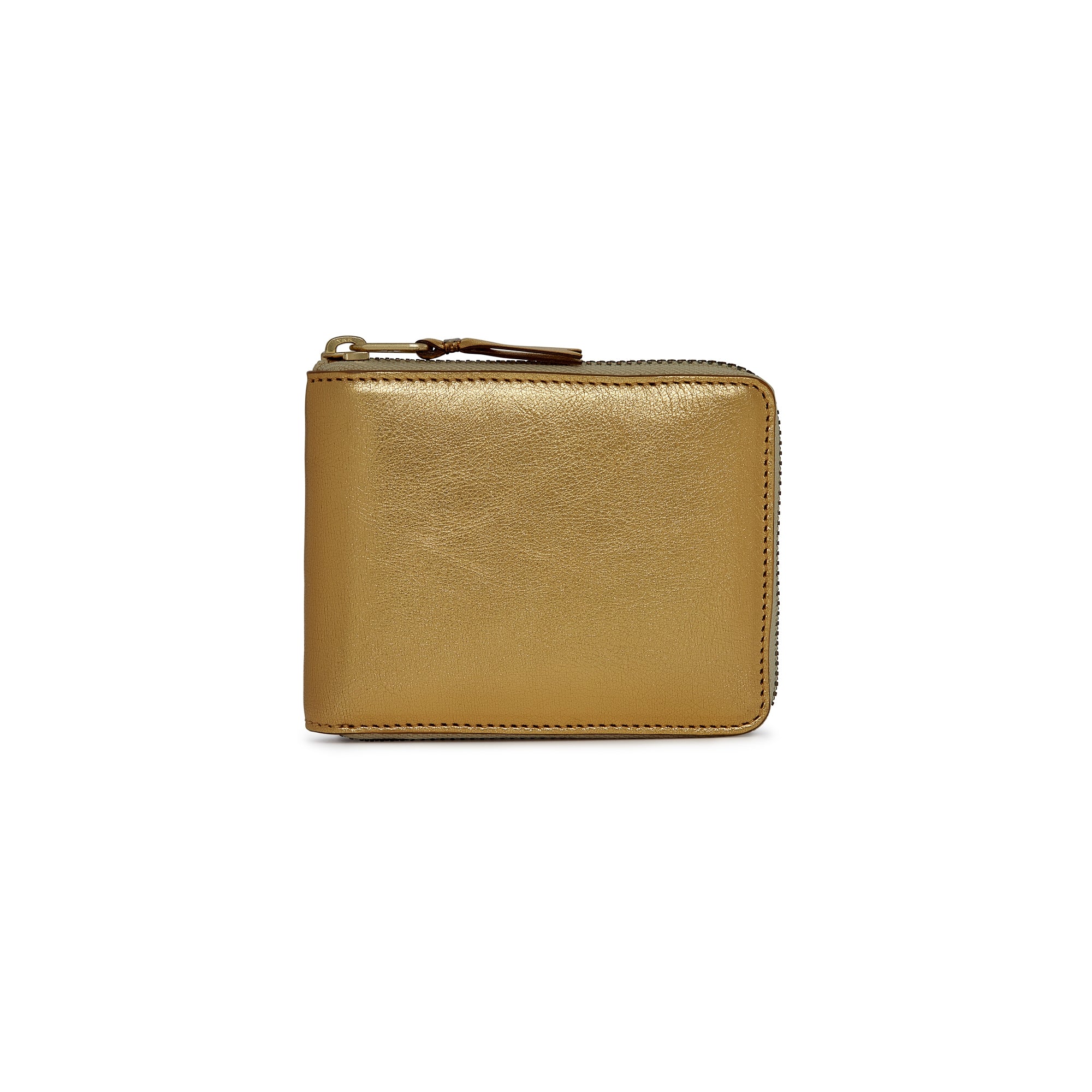 CDG Wallet - Leather Full Zip Around Wallet - (Gold SA7100G)