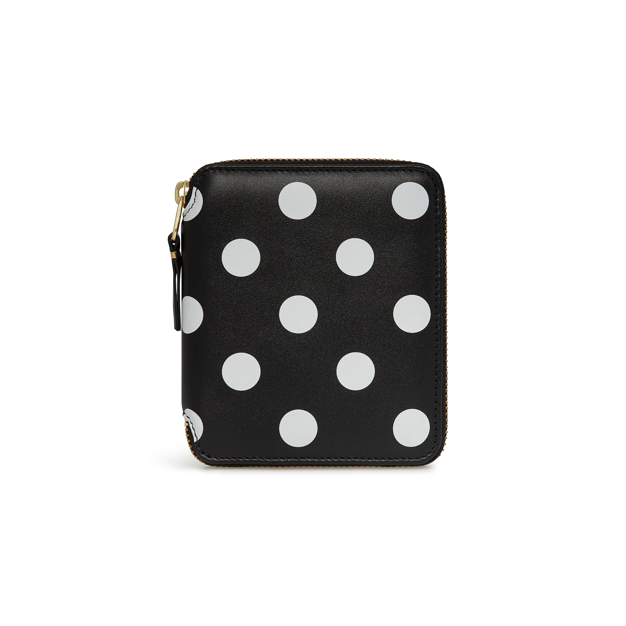 CDG Wallet - Polka Dot Printed Full Zip Around Wallet - (Black SA2100PD)