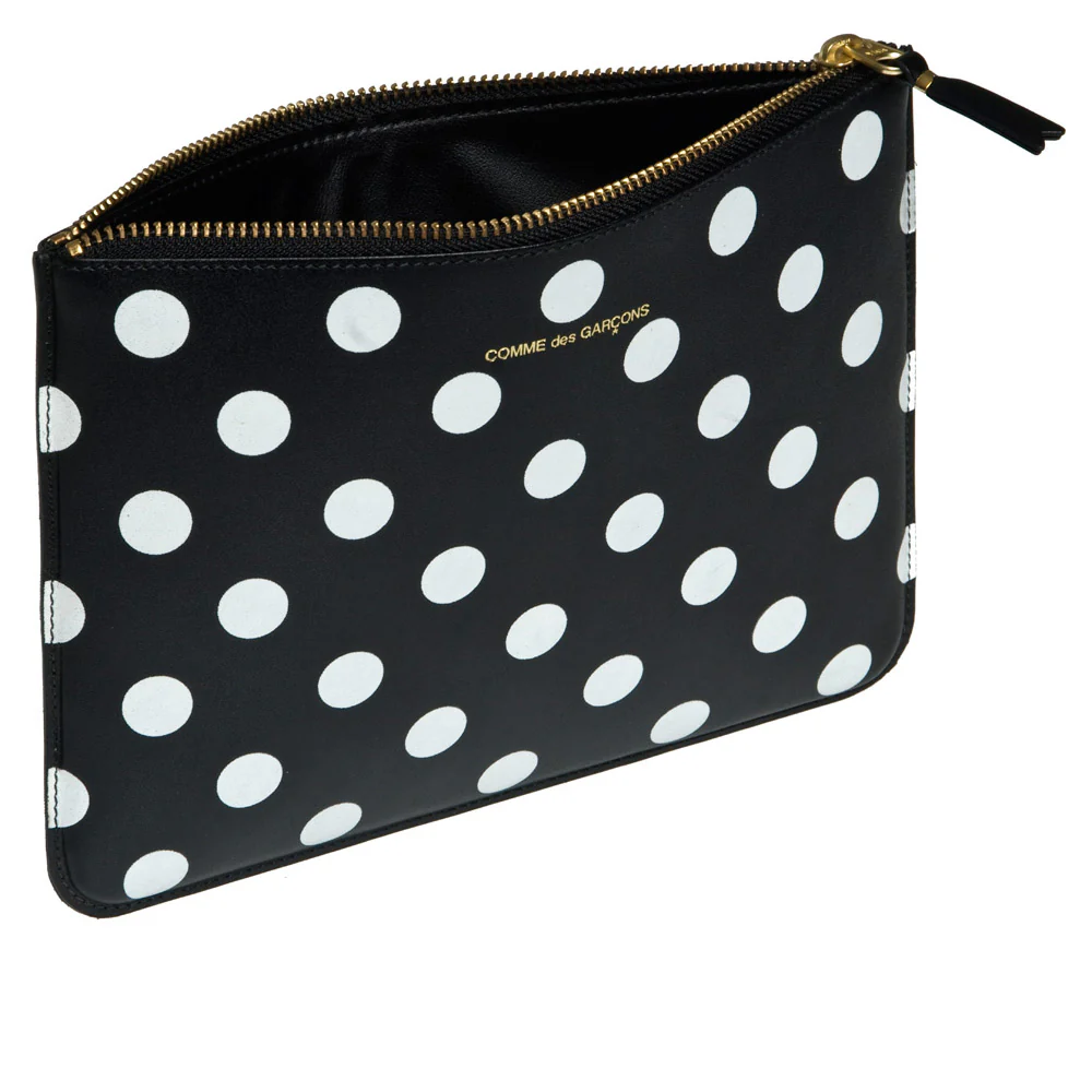 CDG Wallet - Polka Dot Printed Zip Pouch - (Black SA5100PD) - Image 2