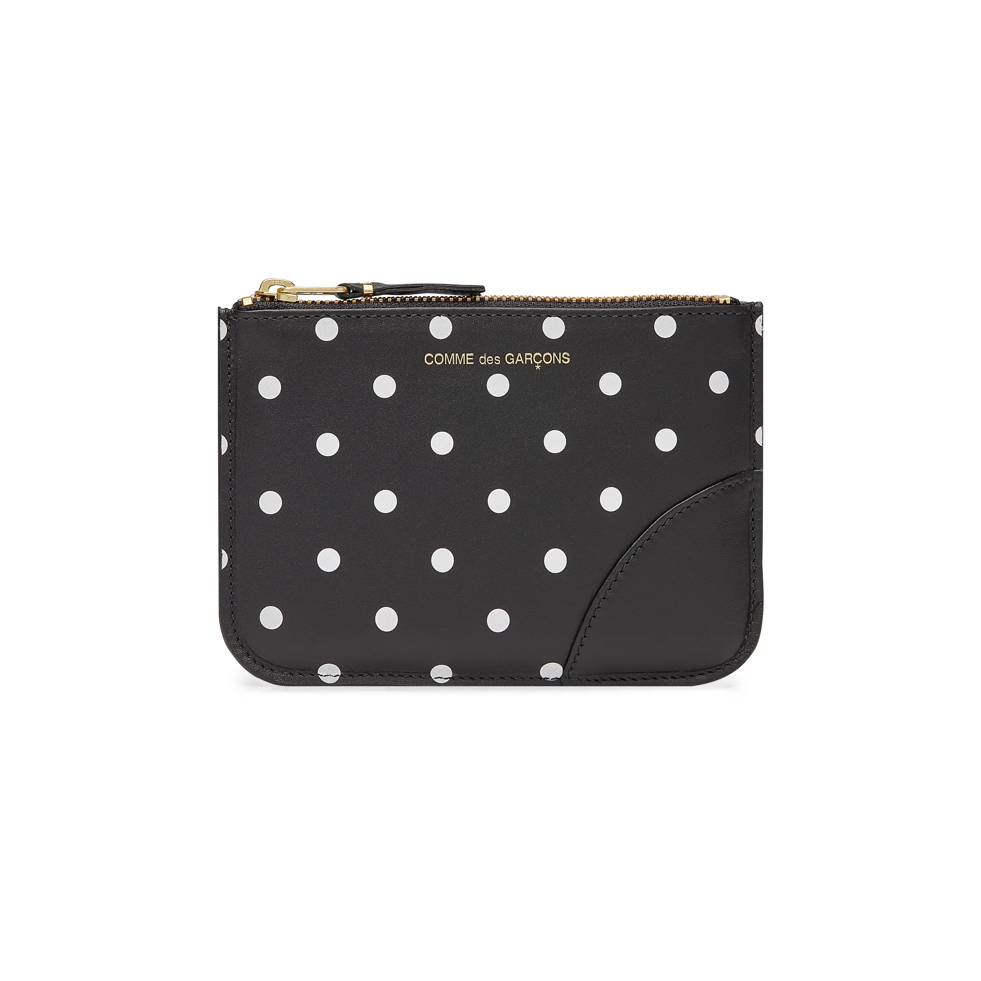 CDG Wallet - Wallet Polka Dot Printed Zip Pouch - (Black SA8100PD)