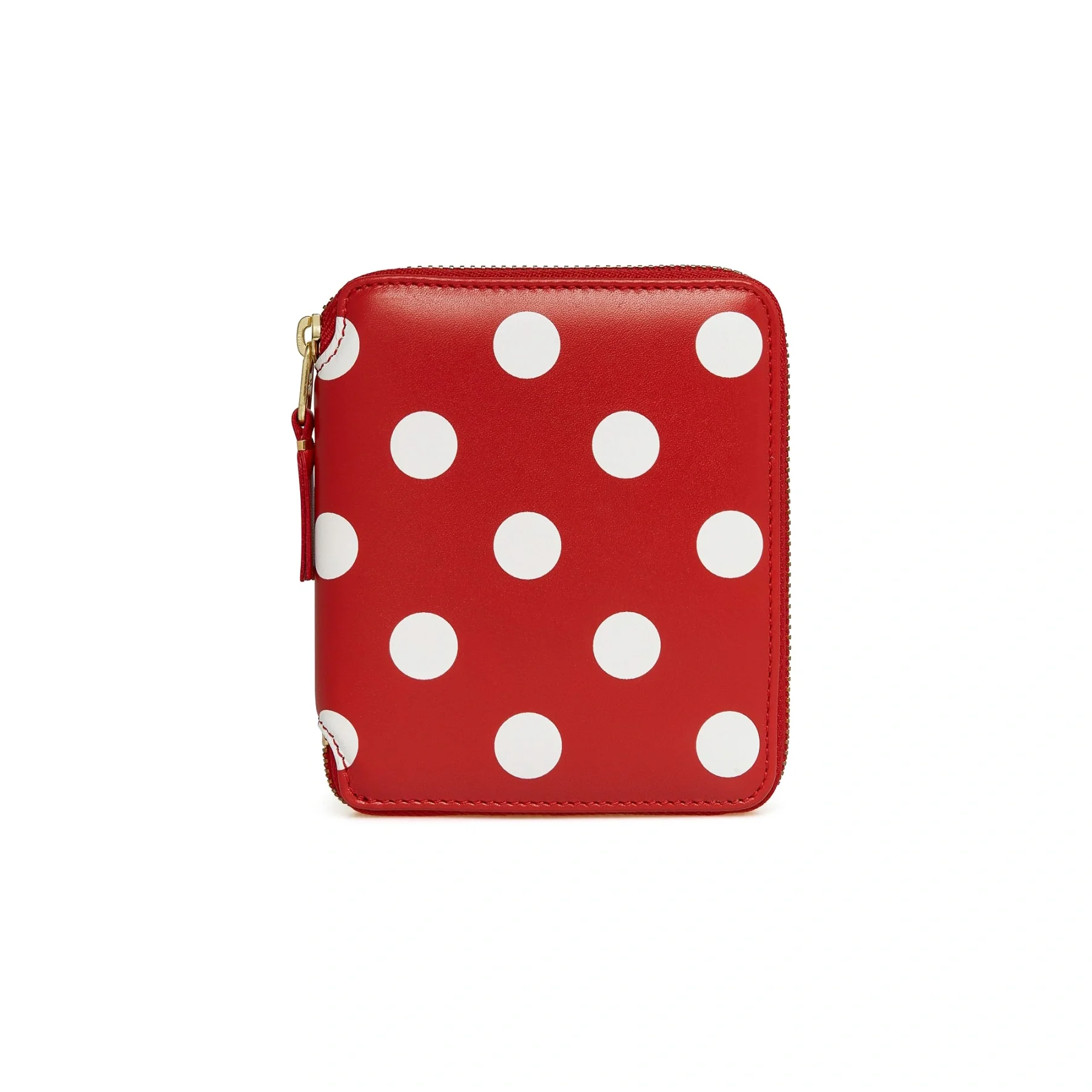 CDG Wallet - Polka Dot Printed Full Zip Around Wallet - (Red SA2100PD)