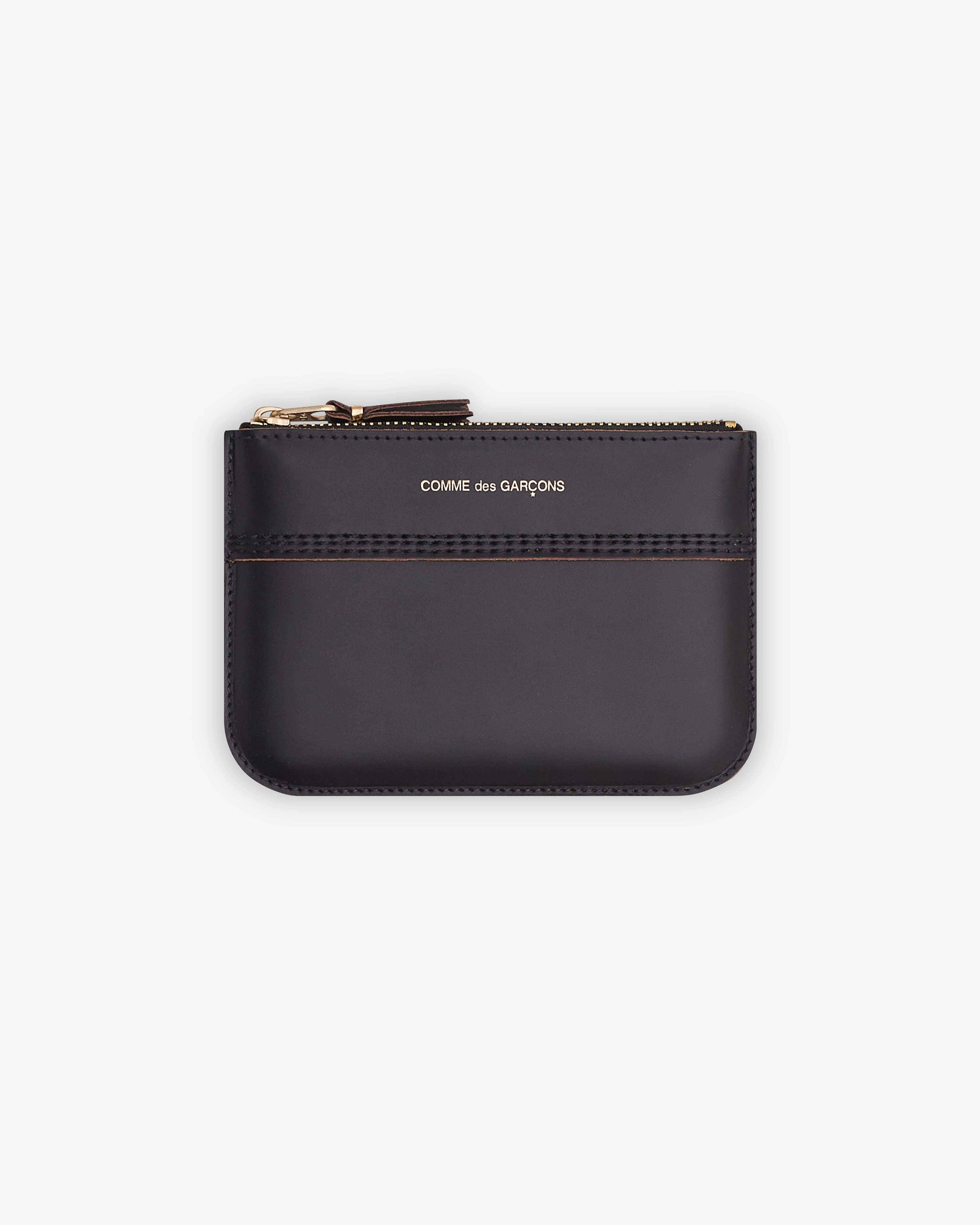 CDG Wallet - Triple Stitch Zip Pouch - (Black SA8100TS)