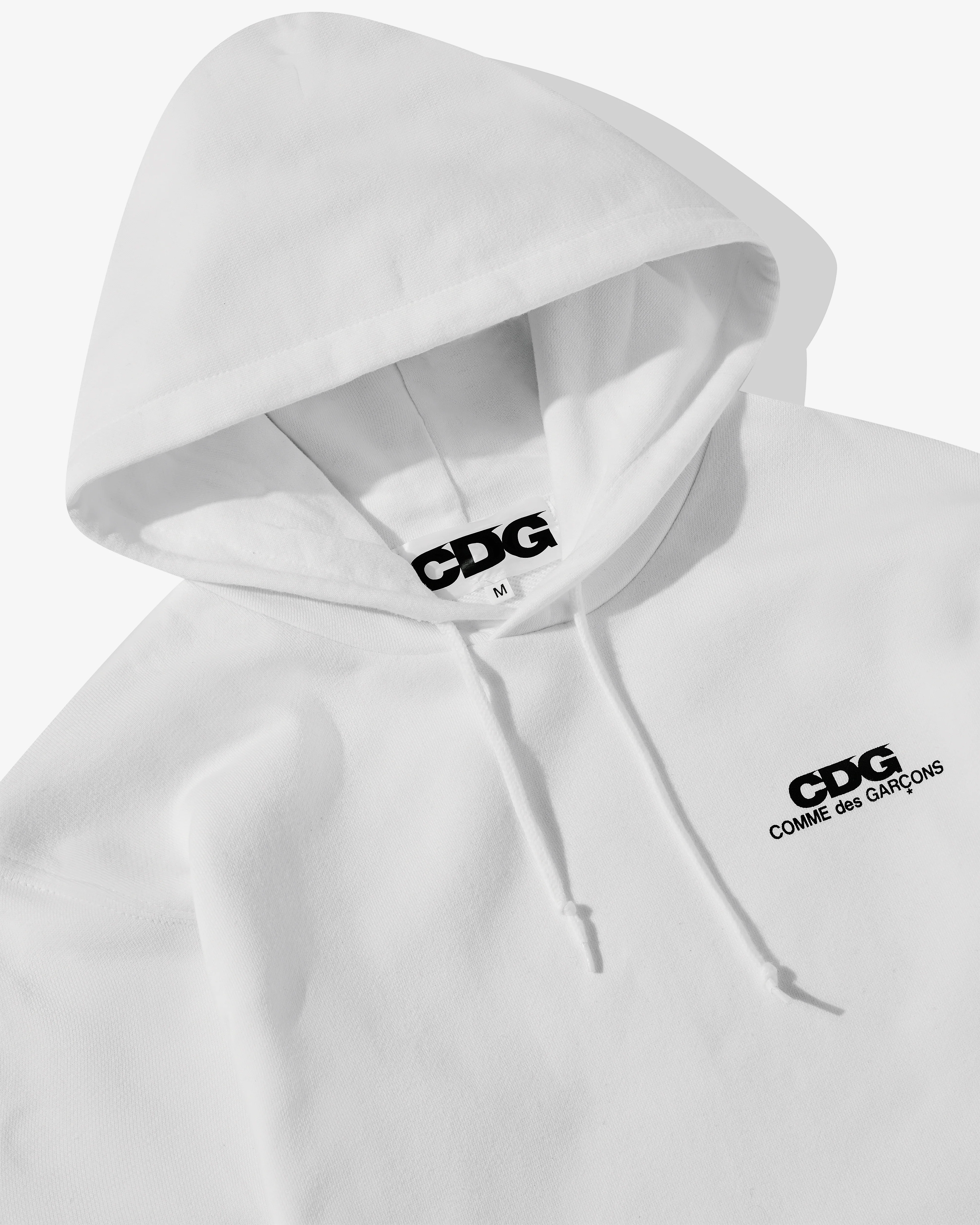 CDG - Logo Hooded Sweatshirt - (White) - Image 3