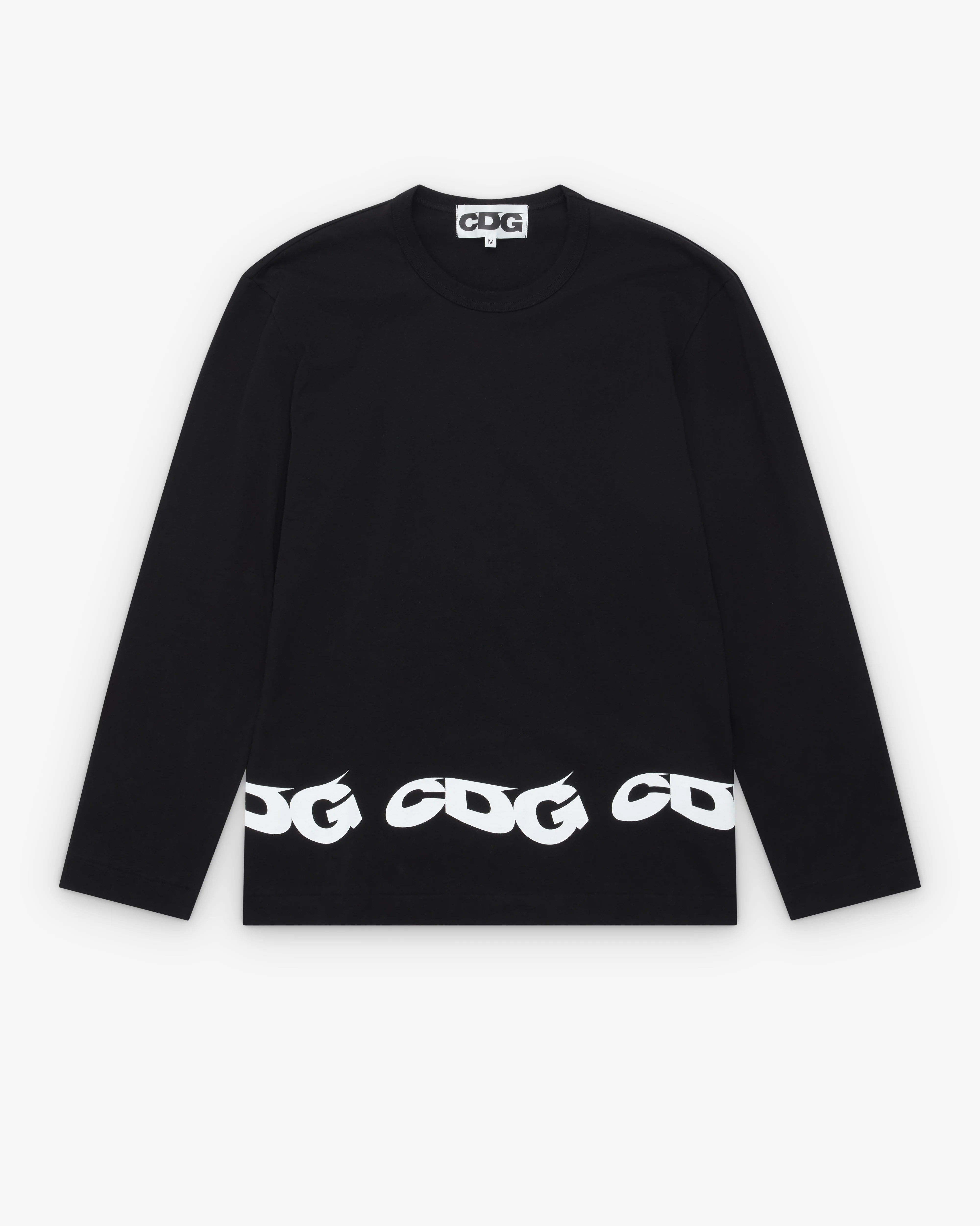 CDG - Men's Wavy Print L/S T-Shirt - (Black)