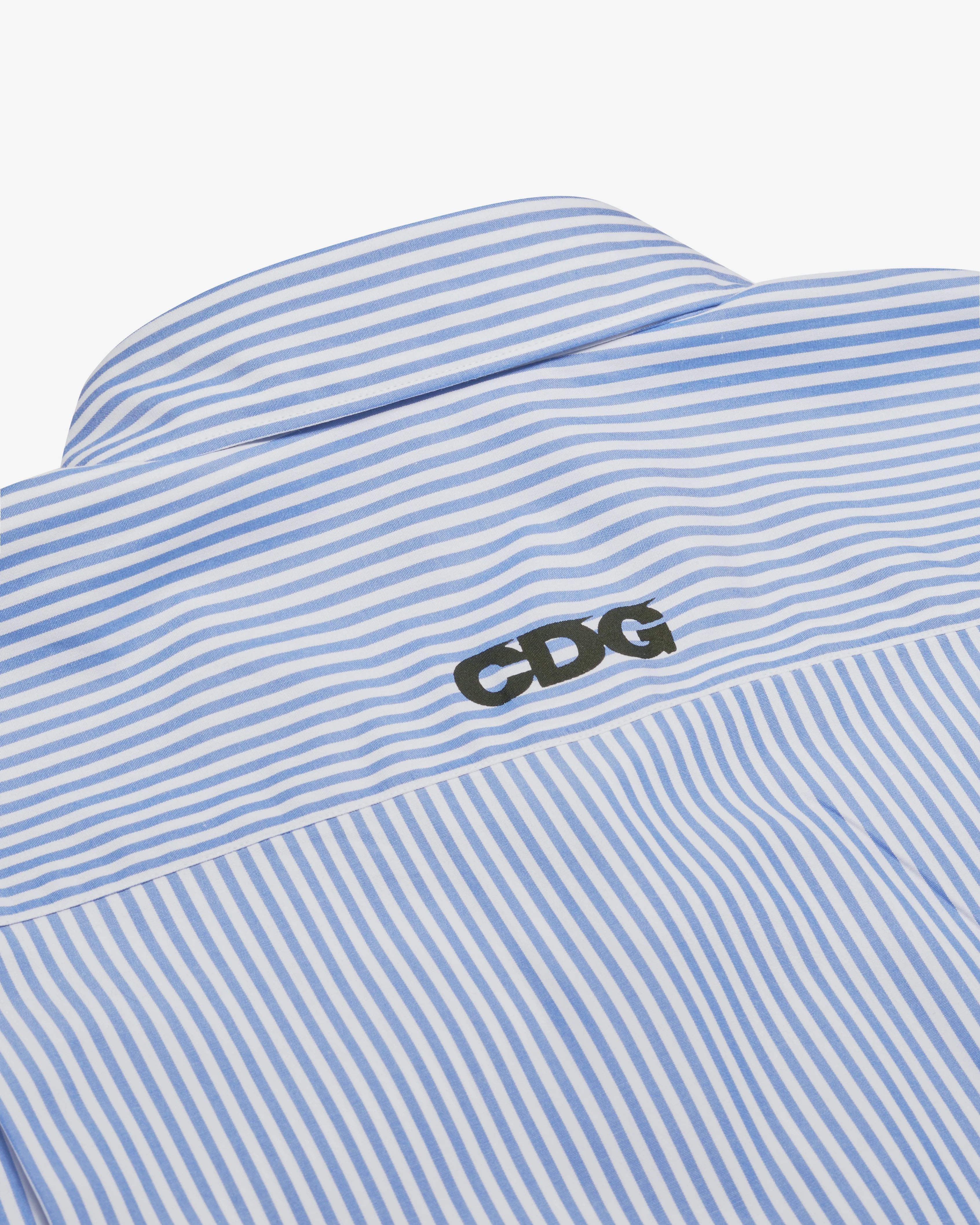CDG - Logo Cotton Stripe Shirt - (Blue) - Image 3