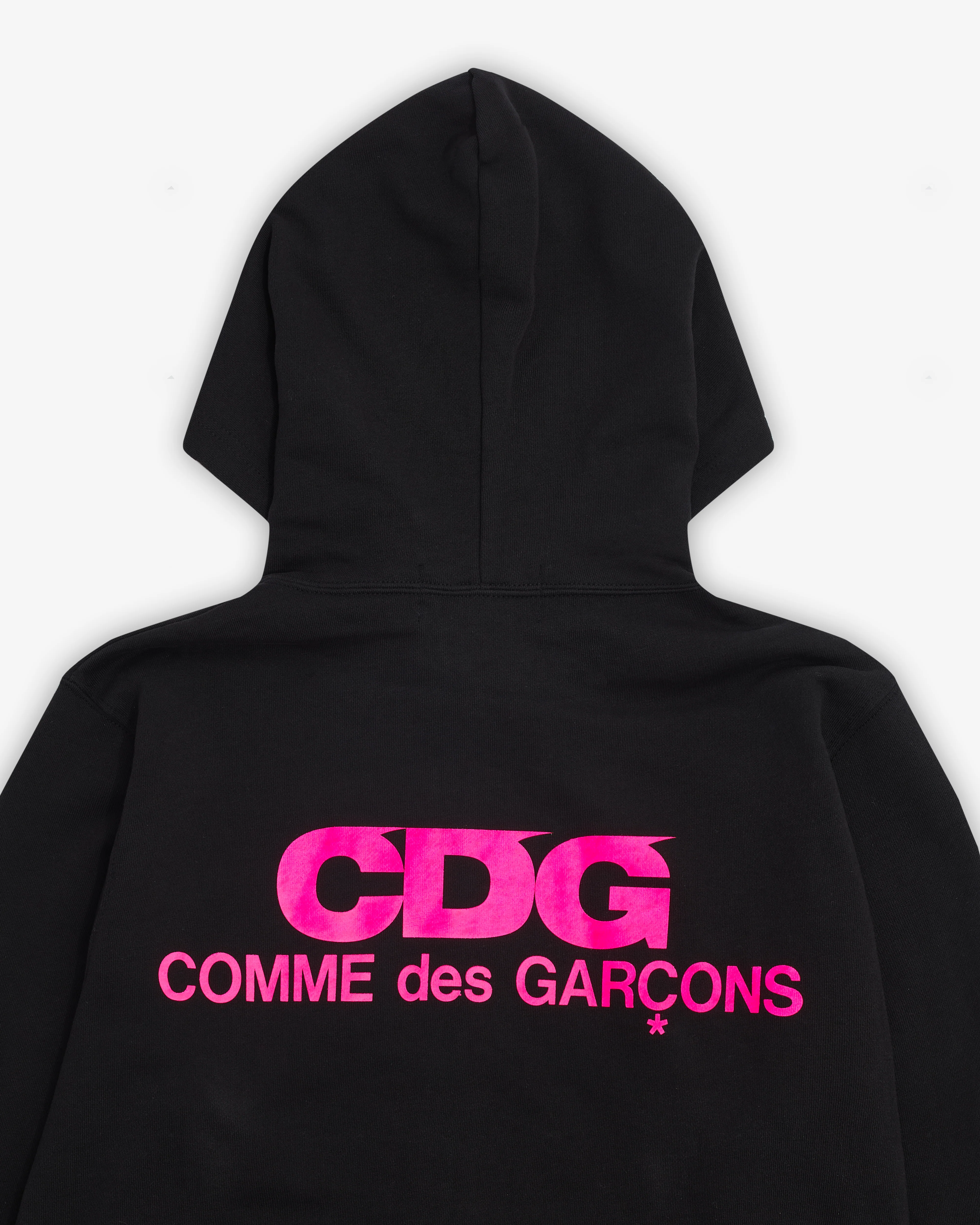 CDG - Fluorescent CDG Logo Zip Hoodie - (Black/Pink) - Image 3
